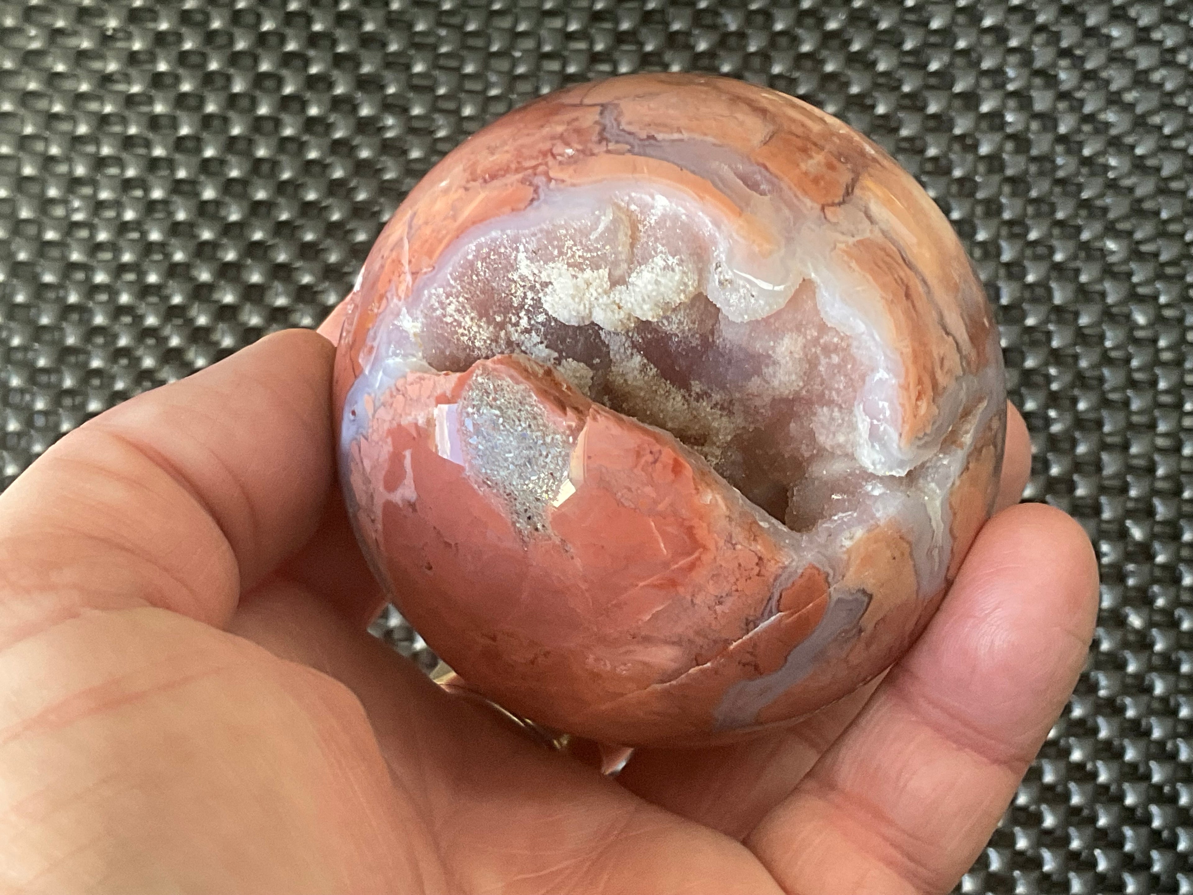 420g Pink Petal Agate Sphere B