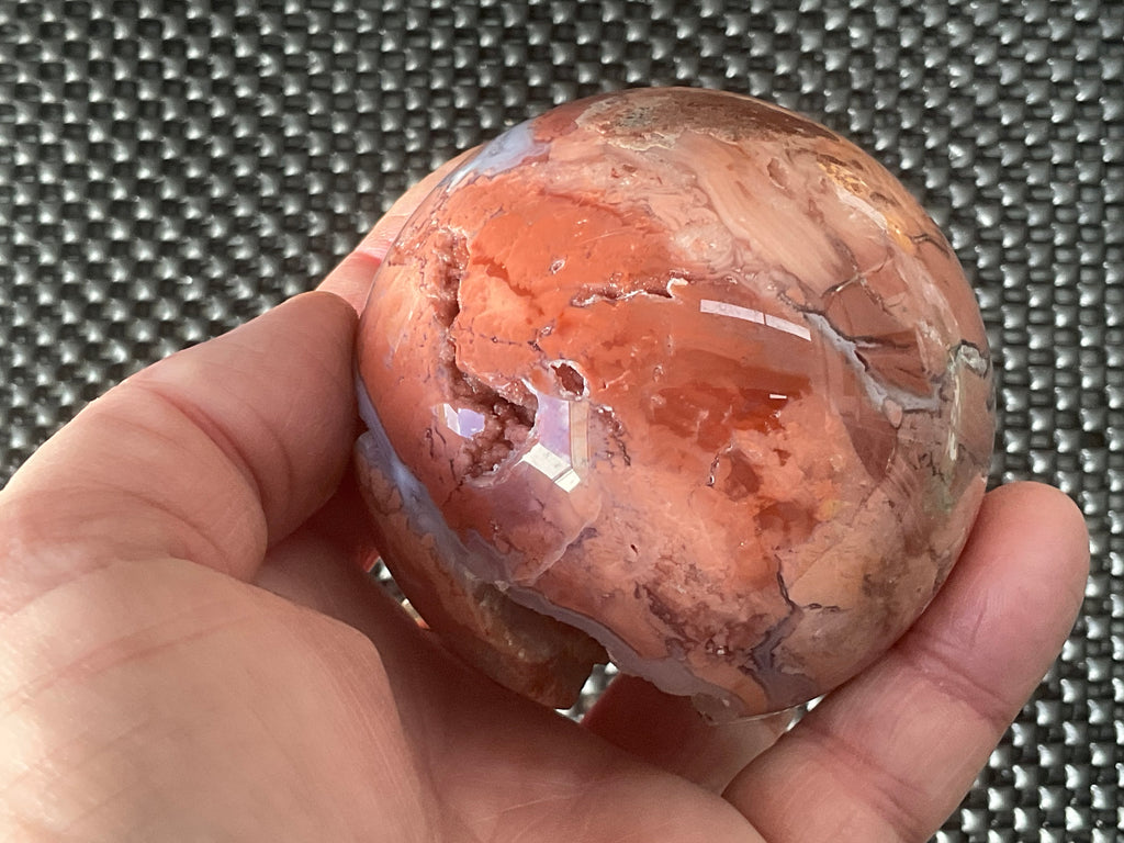 420g Pink Petal Agate Sphere B
