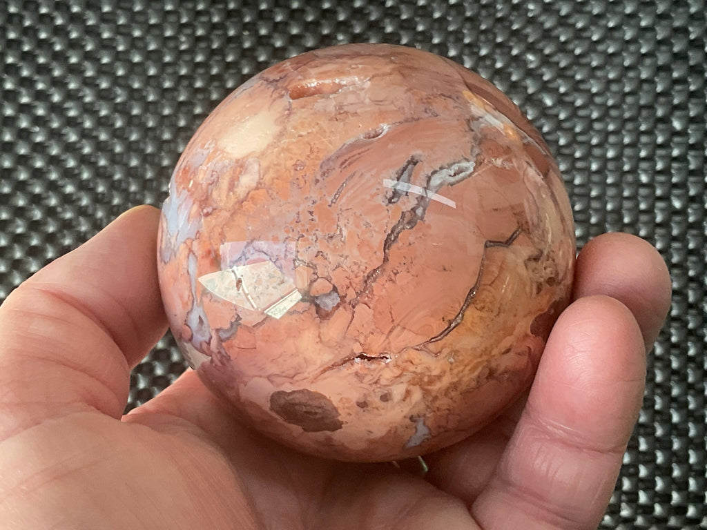 420g Pink Petal Agate Sphere B