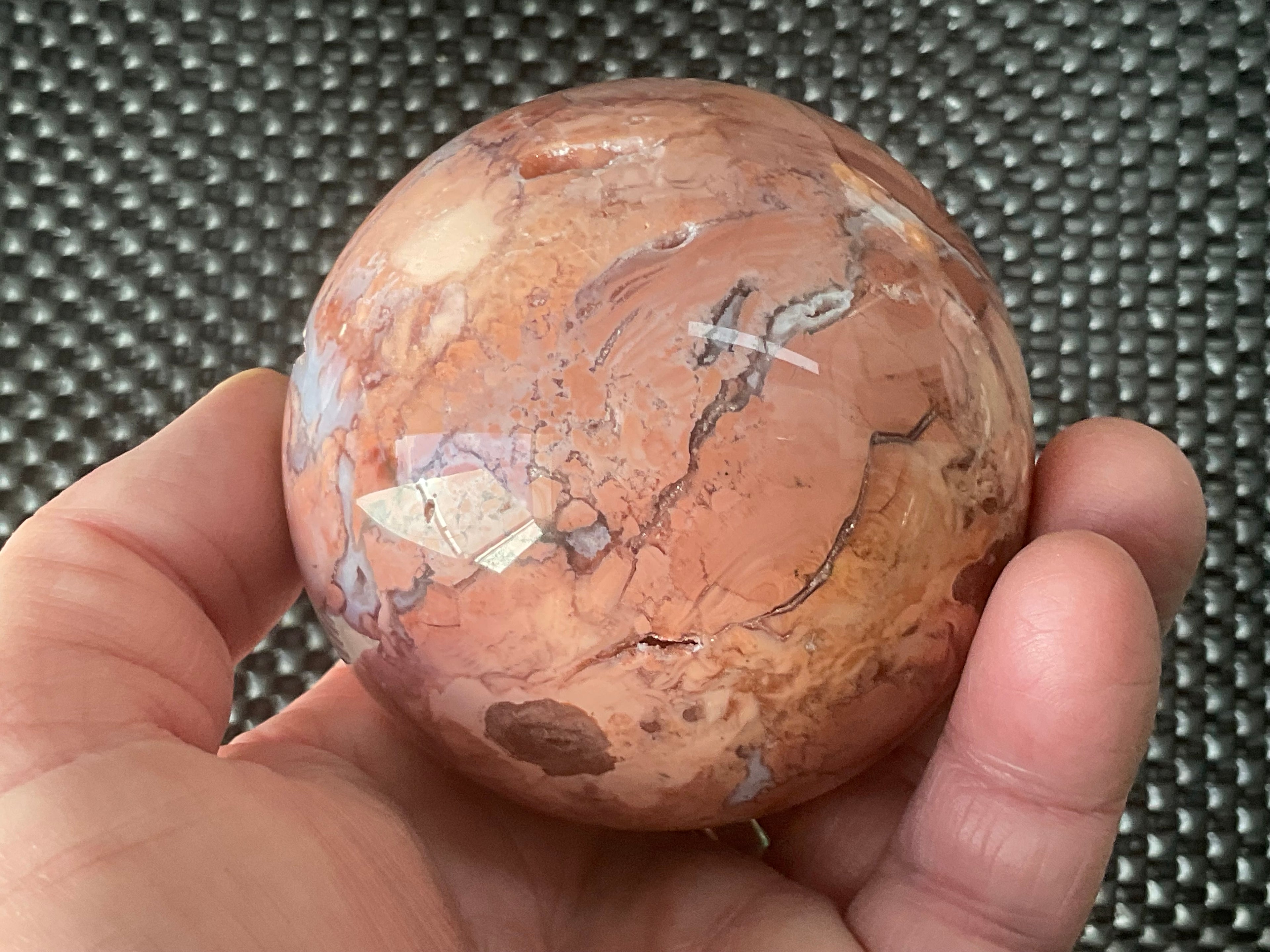 420g Pink Petal Agate Sphere B