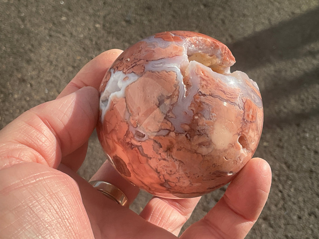420g Pink Petal Agate Sphere B