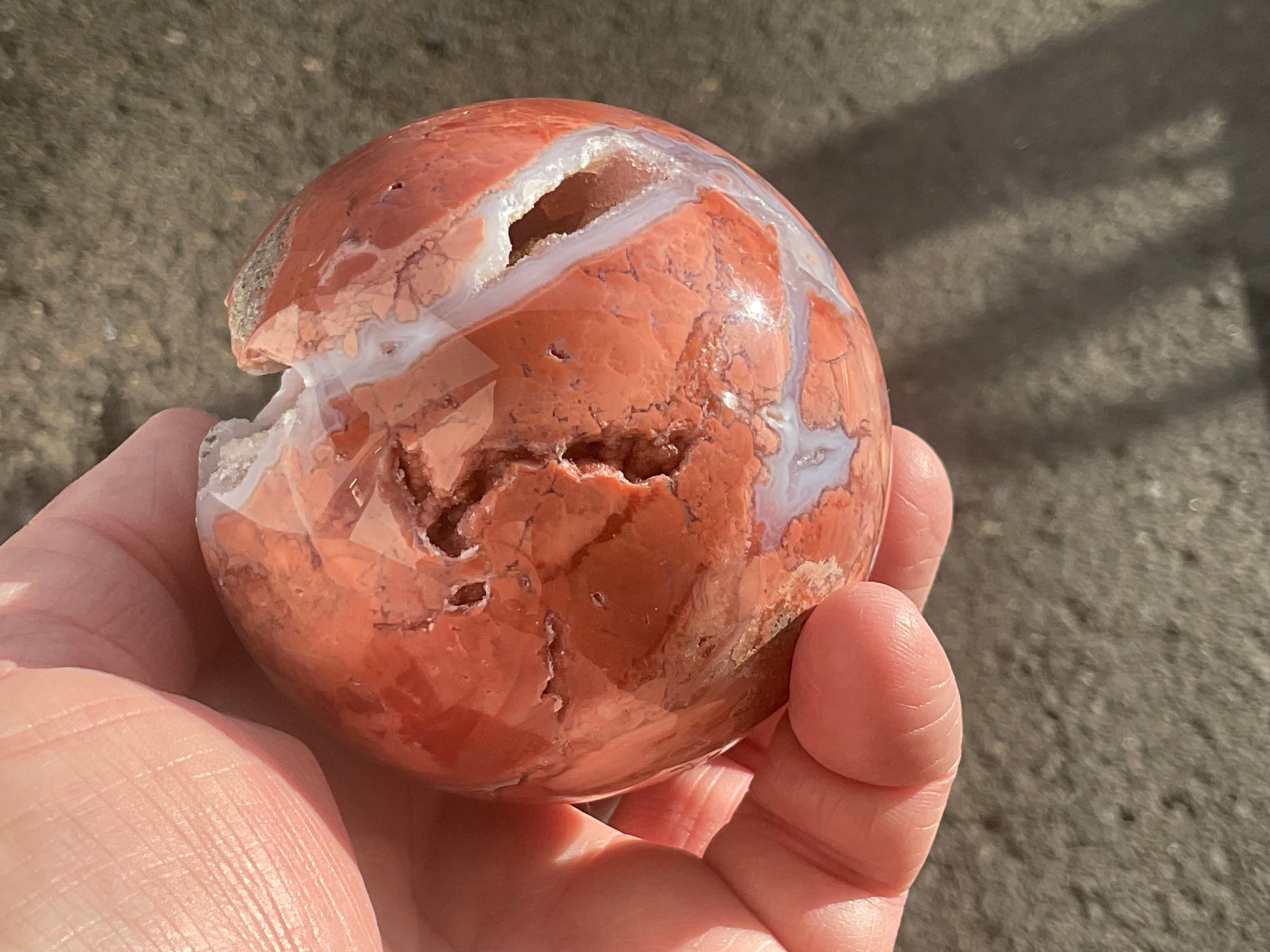 420g Pink Petal Agate Sphere B