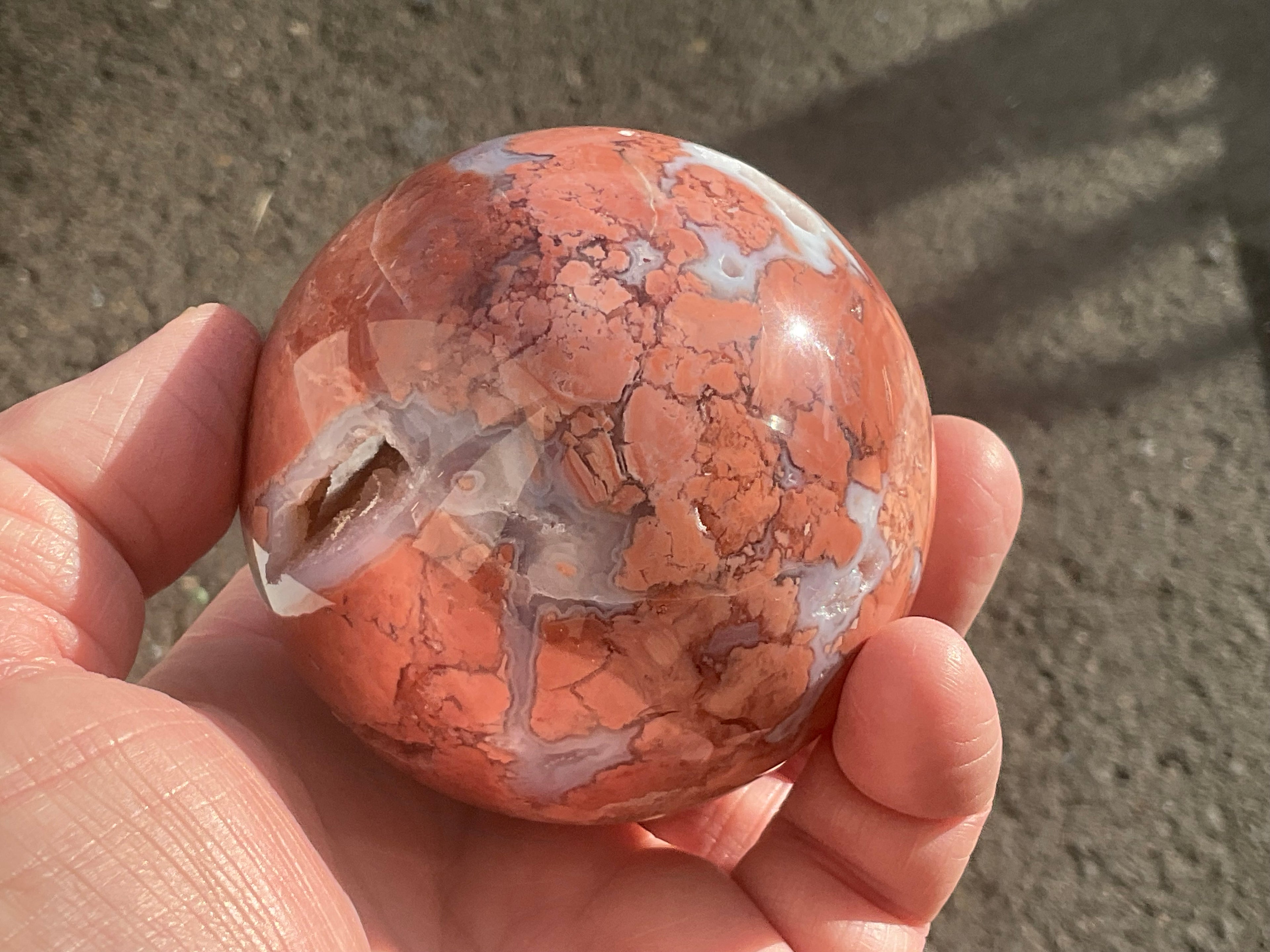 420g Pink Petal Agate Sphere B