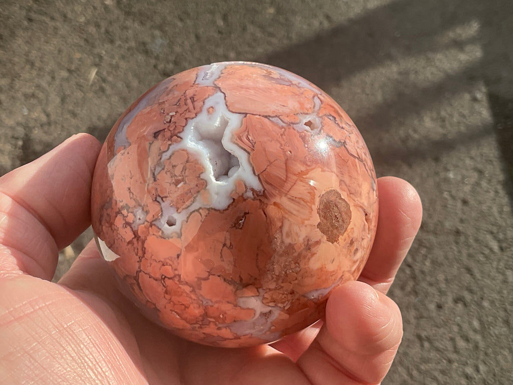 420g Pink Petal Agate Sphere B