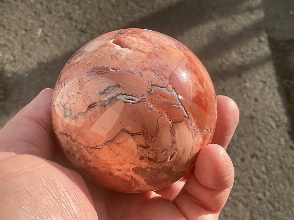 420g Pink Petal Agate Sphere B