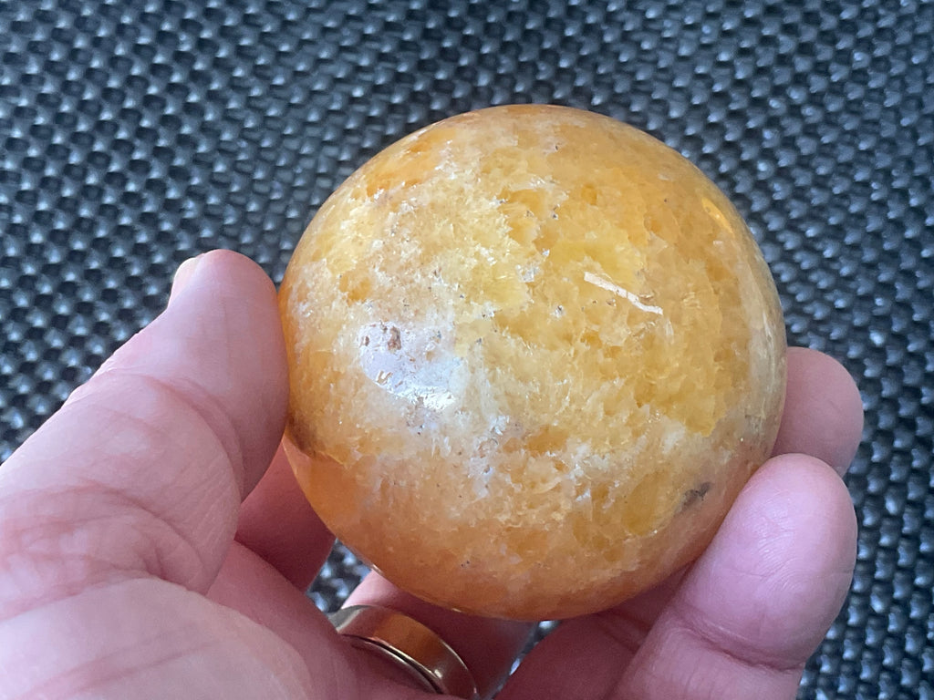 305g “Orange Fire Calcite” Sphere 2A