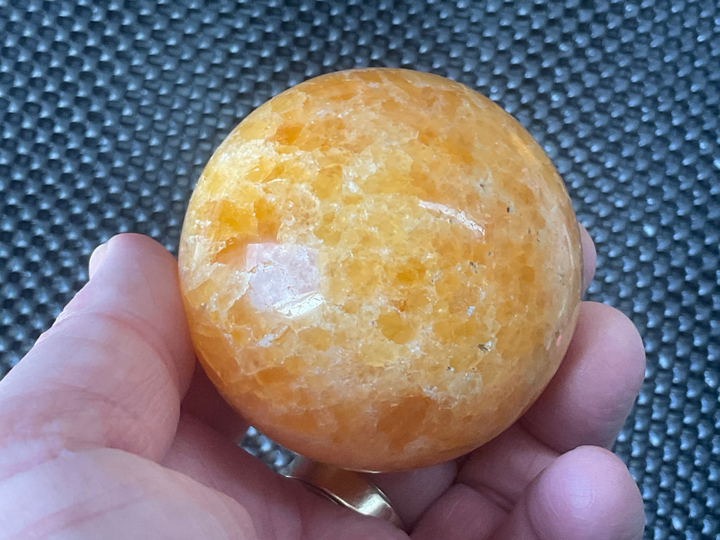 305g “Orange Fire Calcite” Sphere 2A