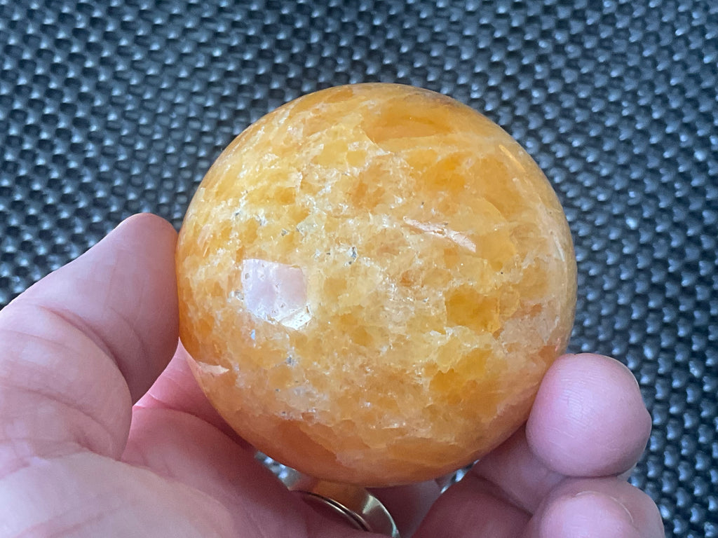 305g “Orange Fire Calcite” Sphere 2A