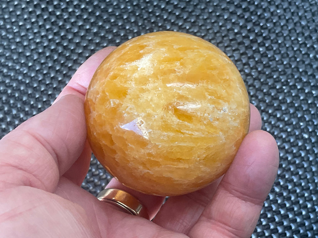 308g “Orange Fire Calcite” Sphere 2B