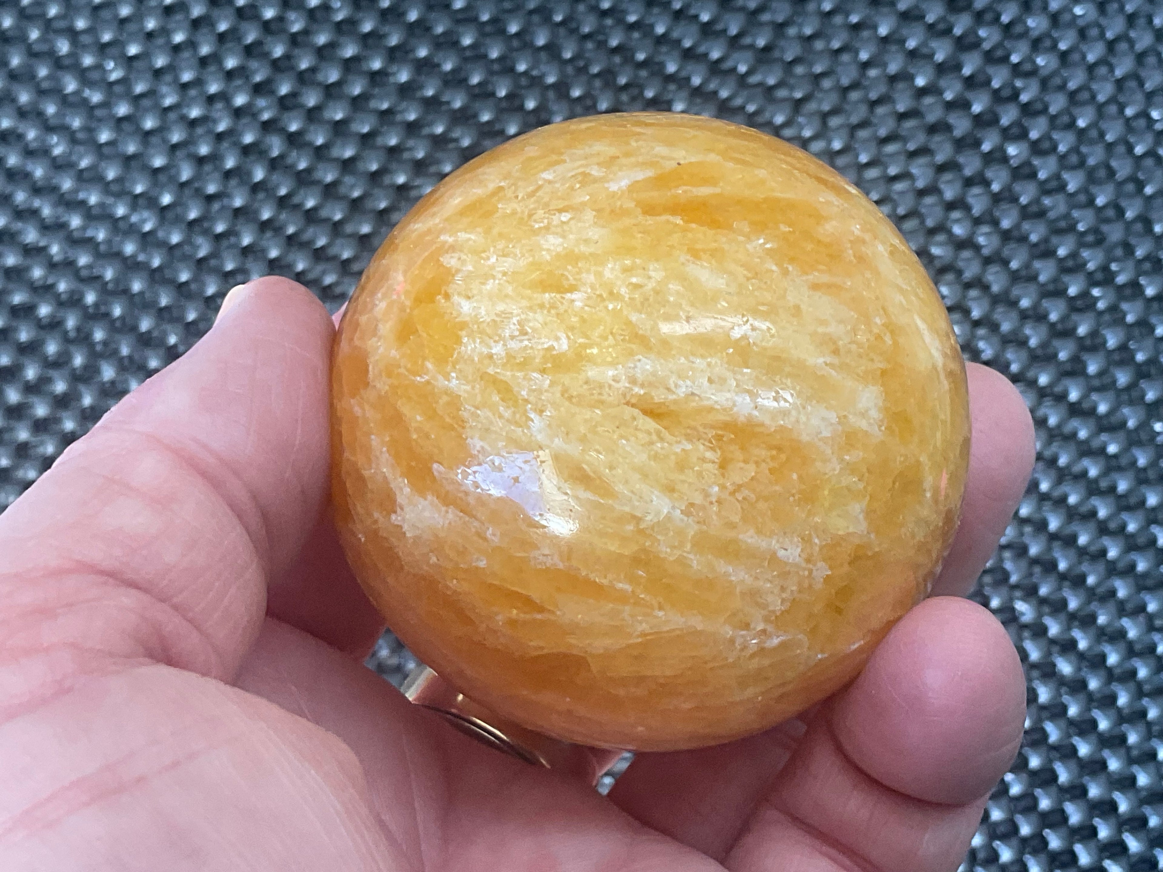 308g “Orange Fire Calcite” Sphere 2B