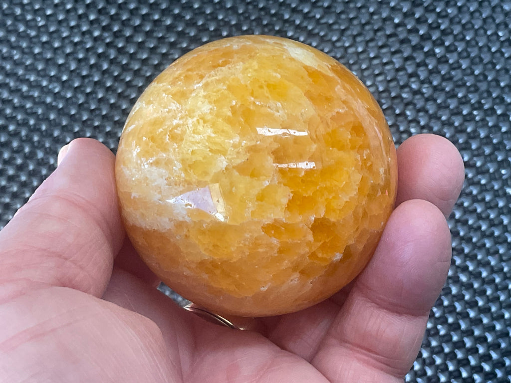 308g “Orange Fire Calcite” Sphere 2B