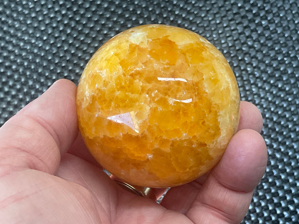 308g “Orange Fire Calcite” Sphere 2B