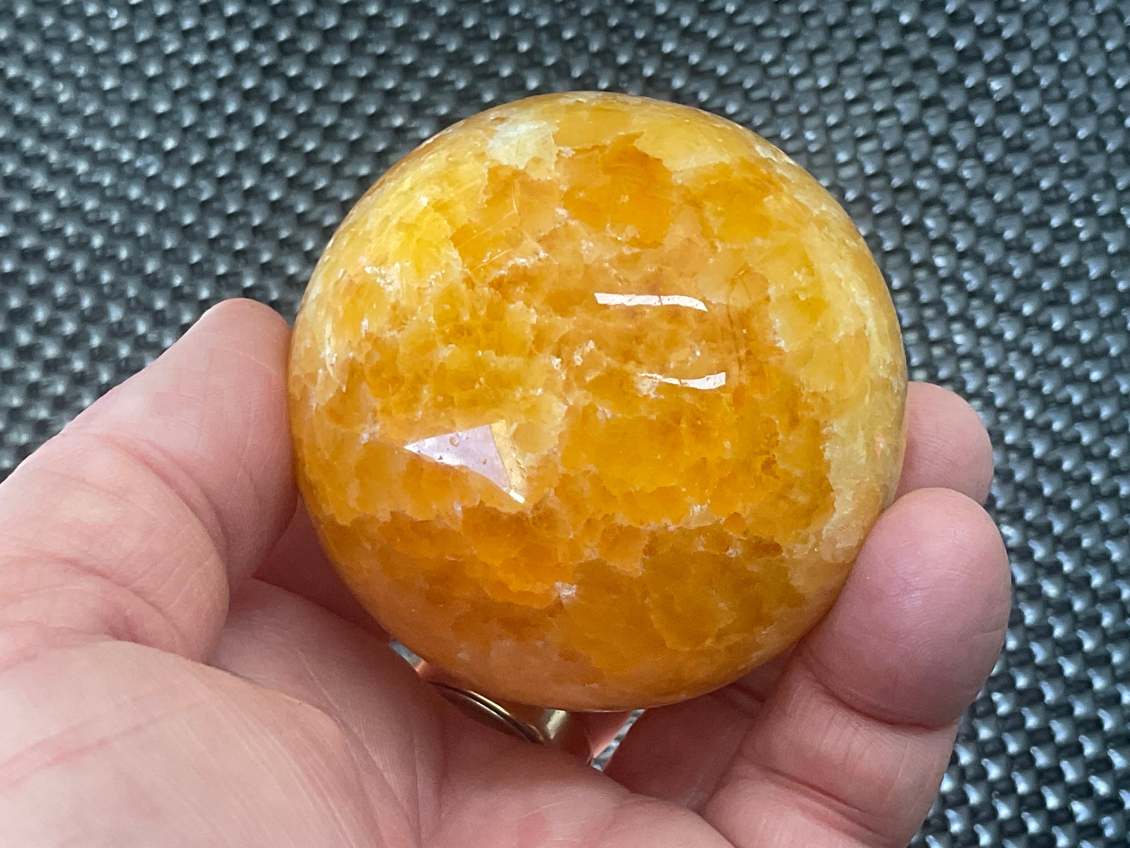 308g “Orange Fire Calcite” Sphere 2B