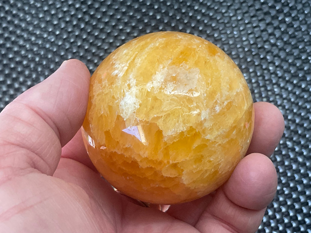 308g “Orange Fire Calcite” Sphere 2B