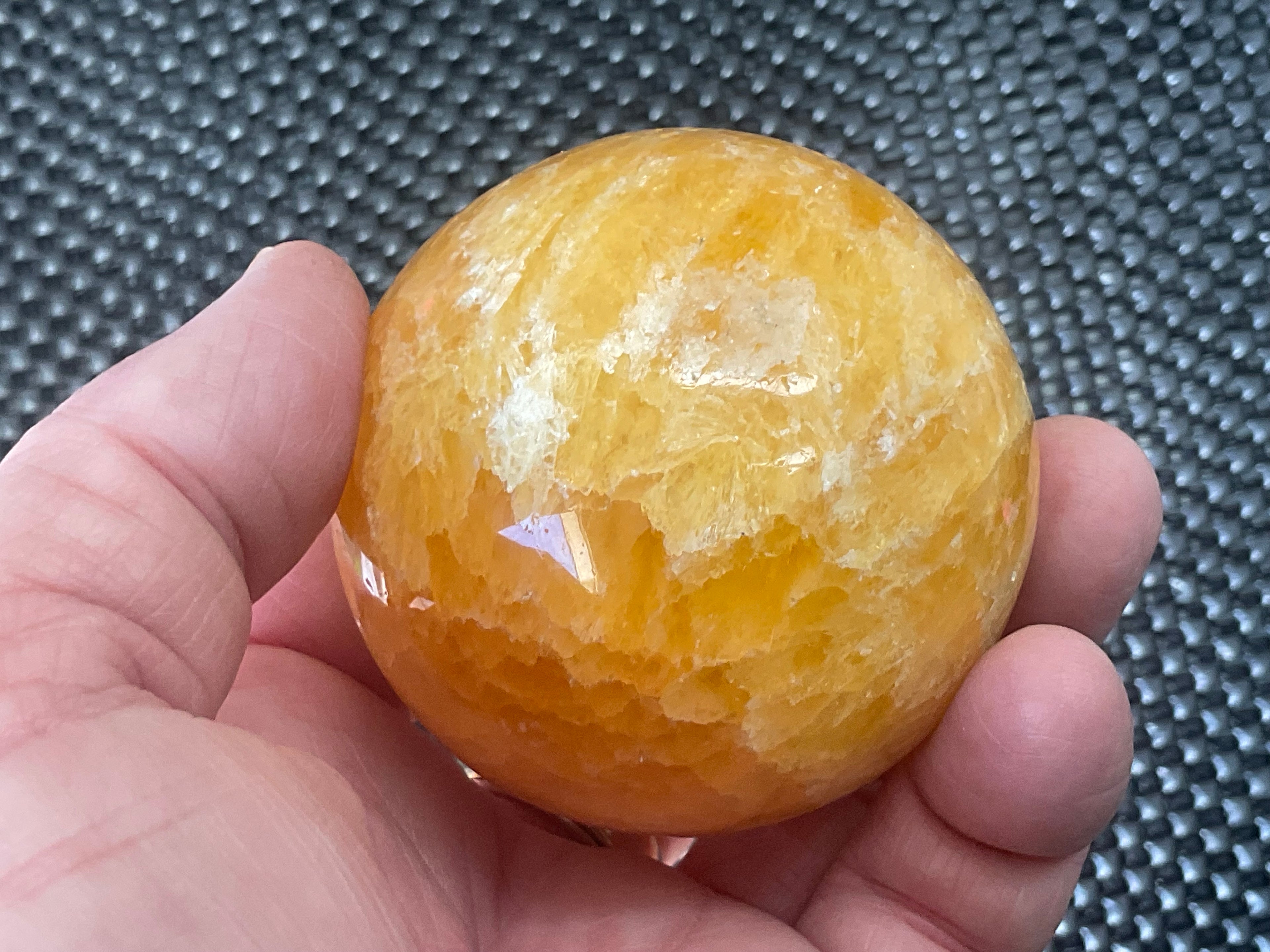308g “Orange Fire Calcite” Sphere 2B