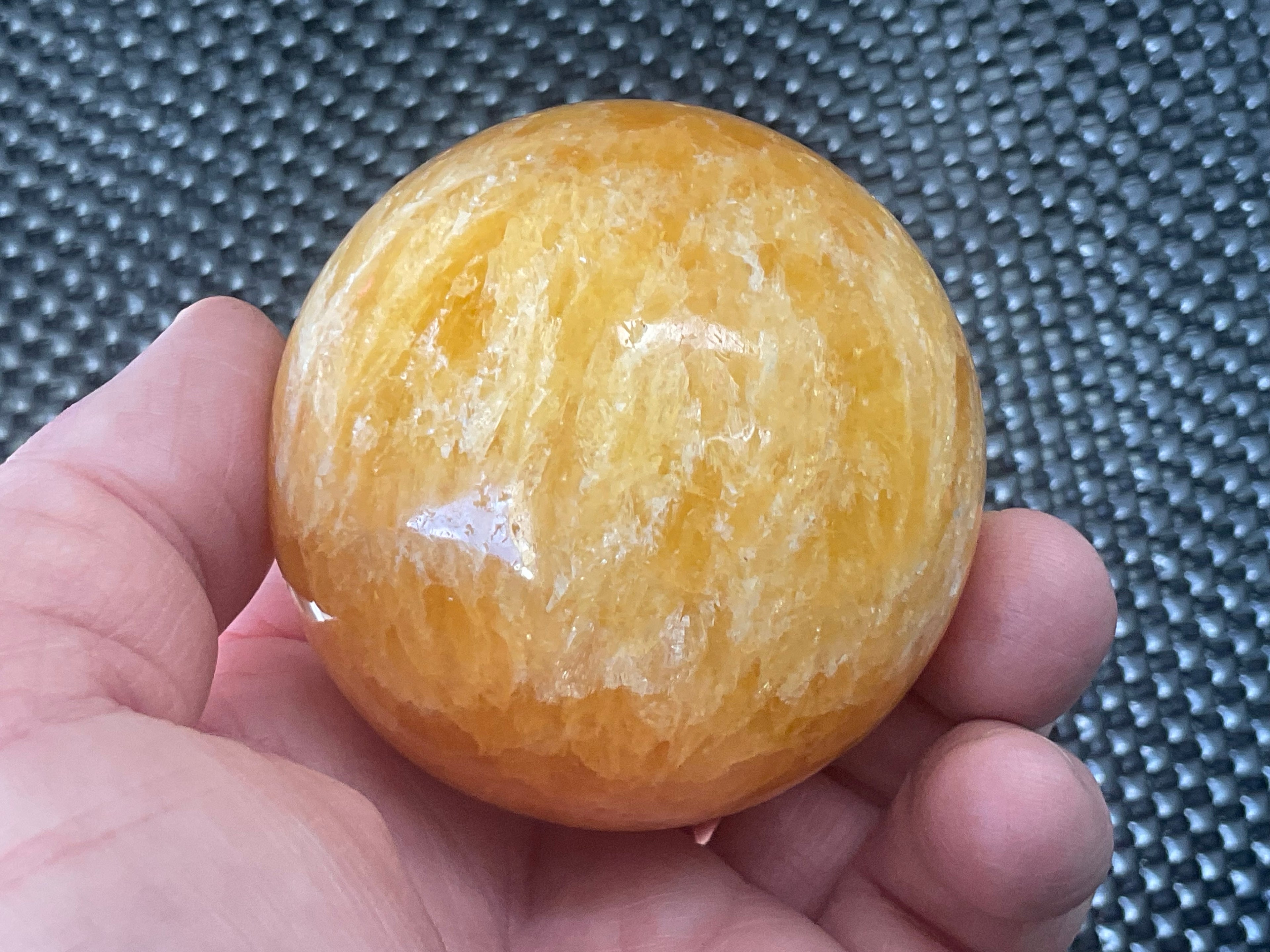 308g “Orange Fire Calcite” Sphere 2B