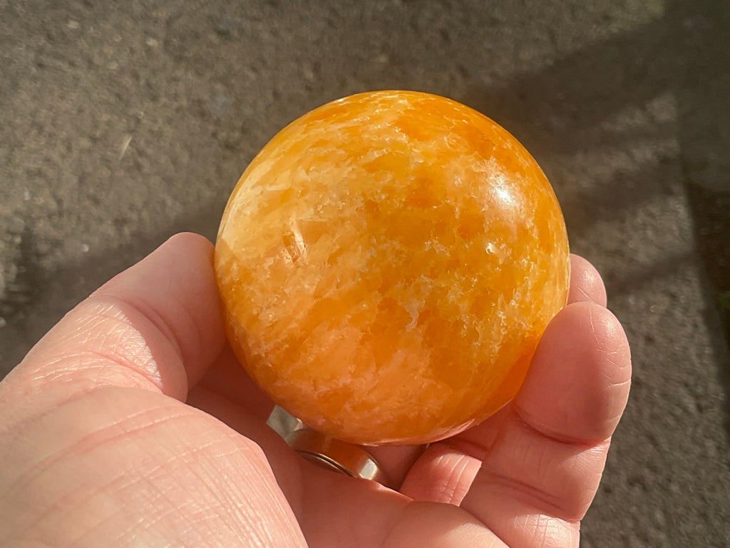 308g “Orange Fire Calcite” Sphere 2B