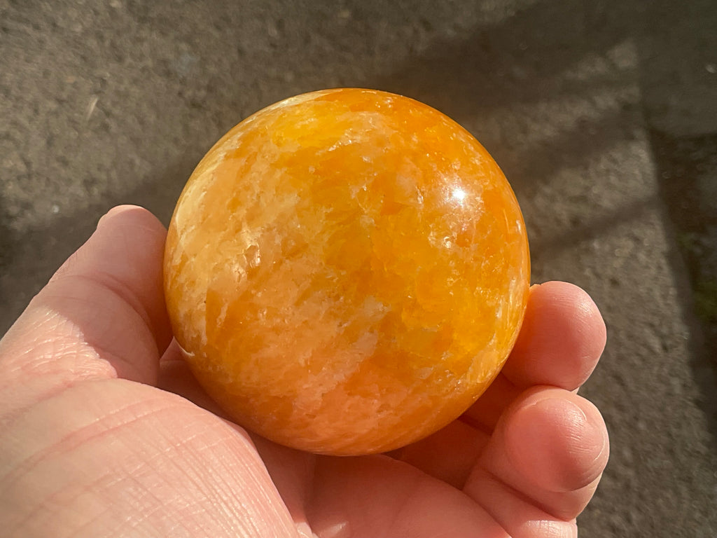 308g “Orange Fire Calcite” Sphere 2B