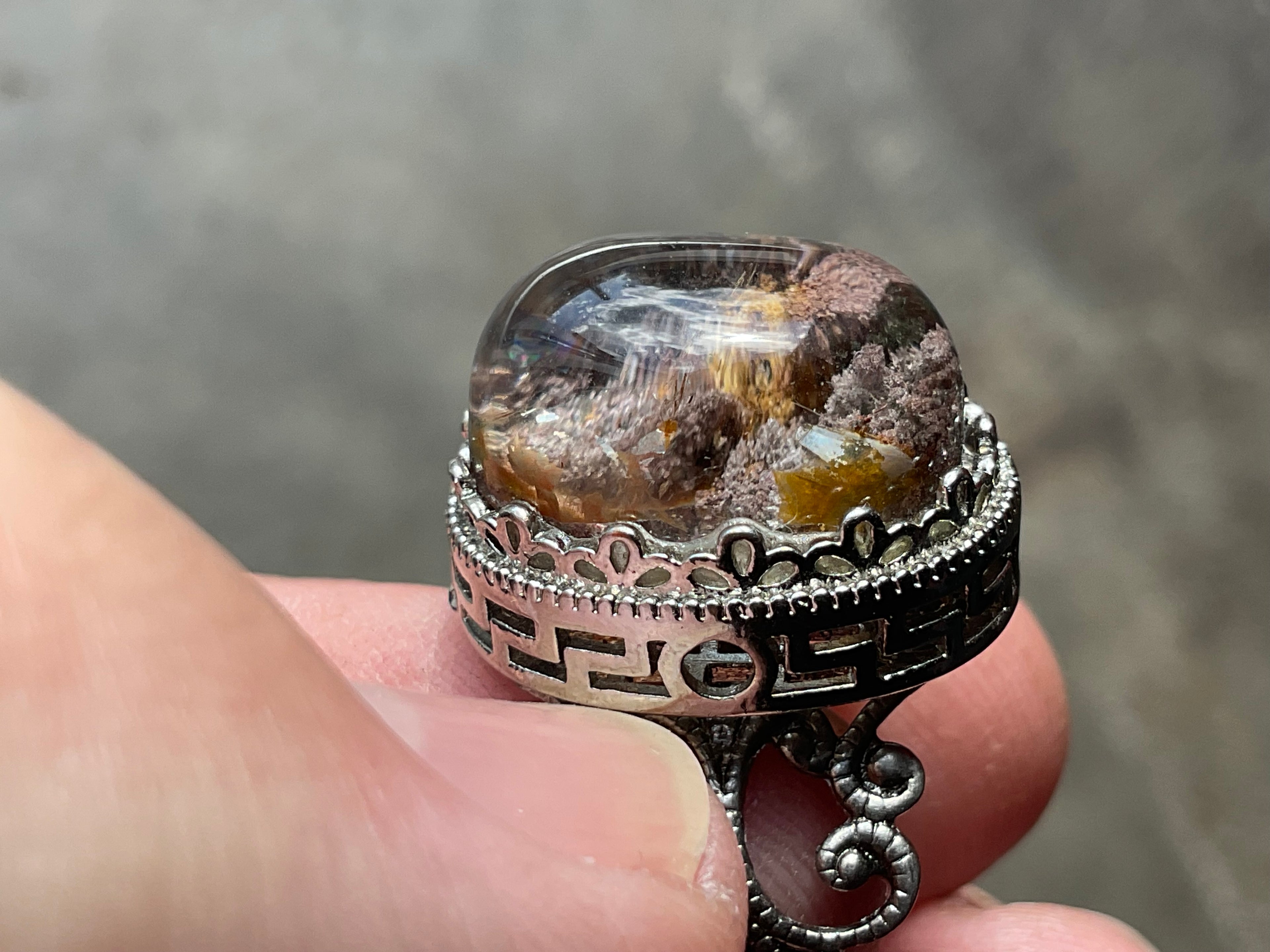 6g Lodelite Cabochon in Antique Style Ring Setting A