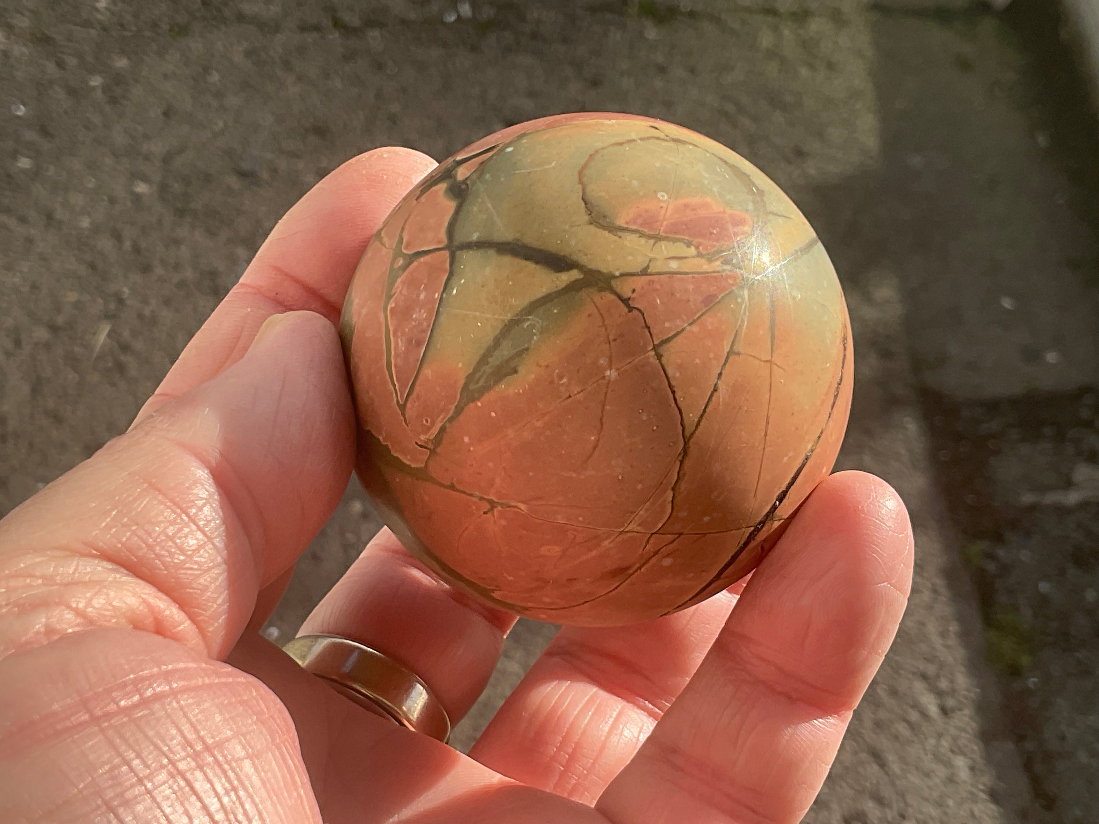 254g “Creek Jasper” Sphere 1B