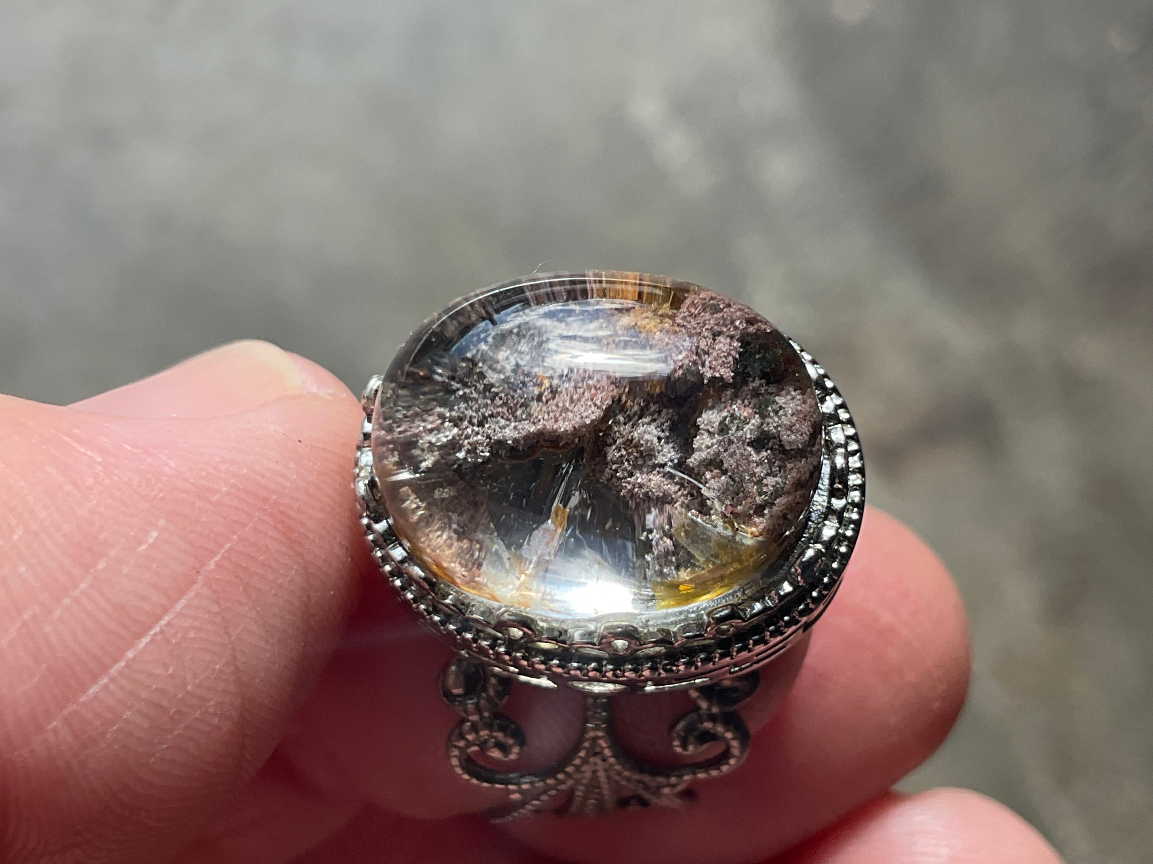 6g Lodelite Cabochon in Antique Style Ring Setting A