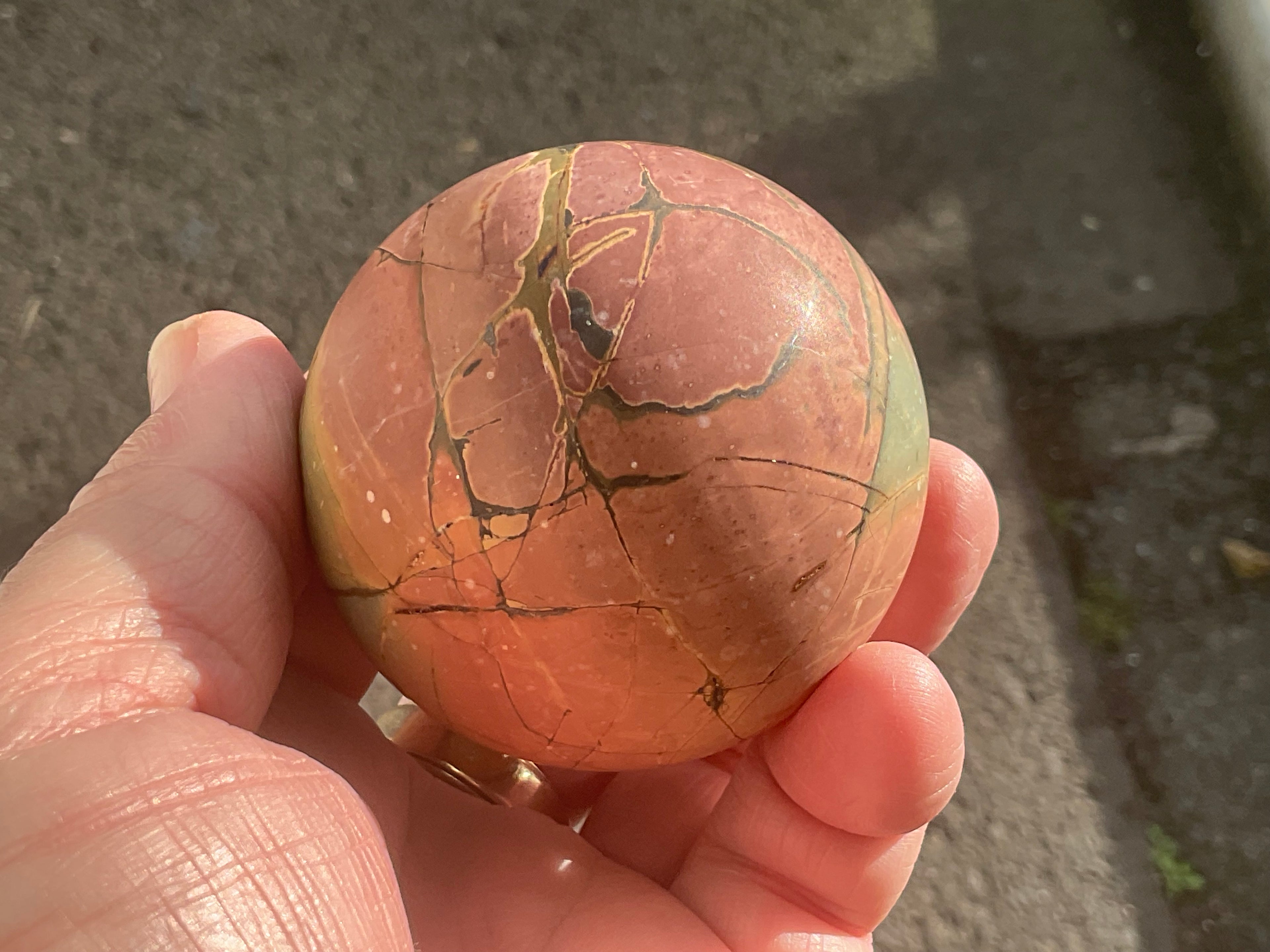 254g “Creek Jasper” Sphere 1B
