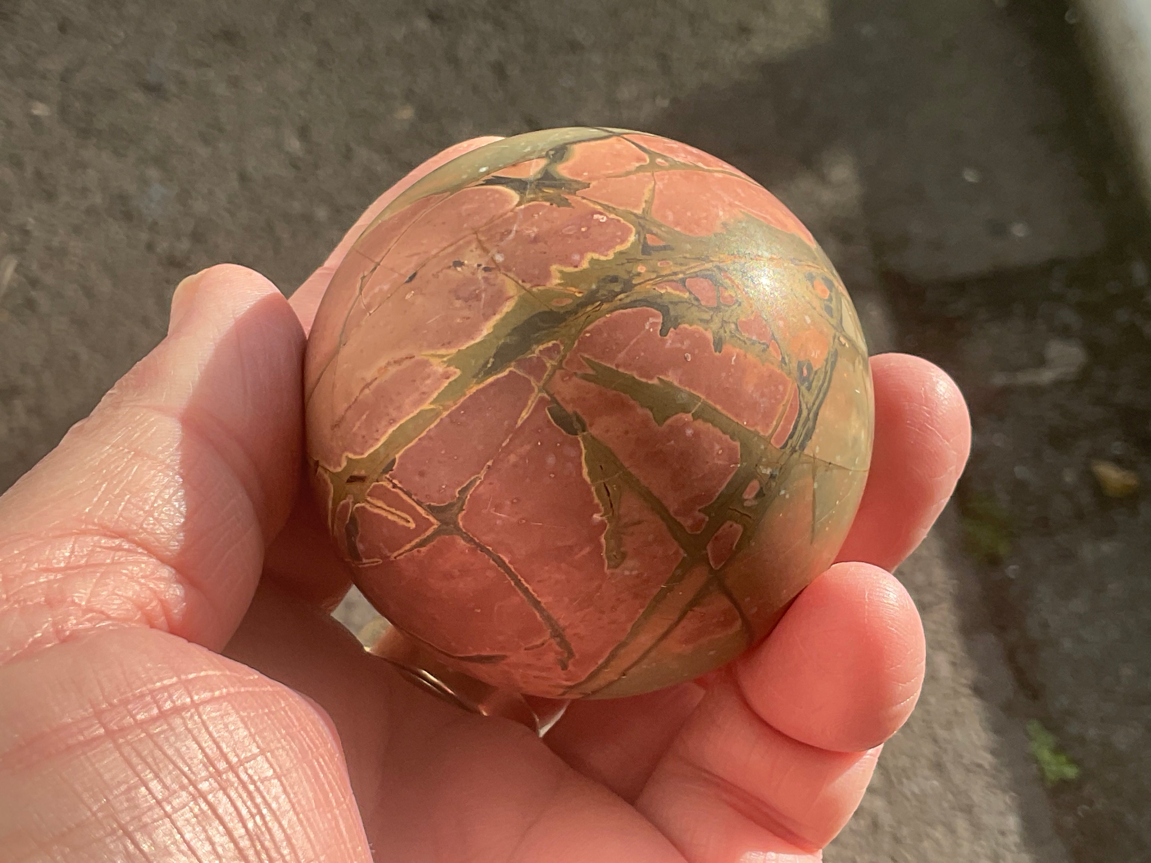 254g “Creek Jasper” Sphere 1B