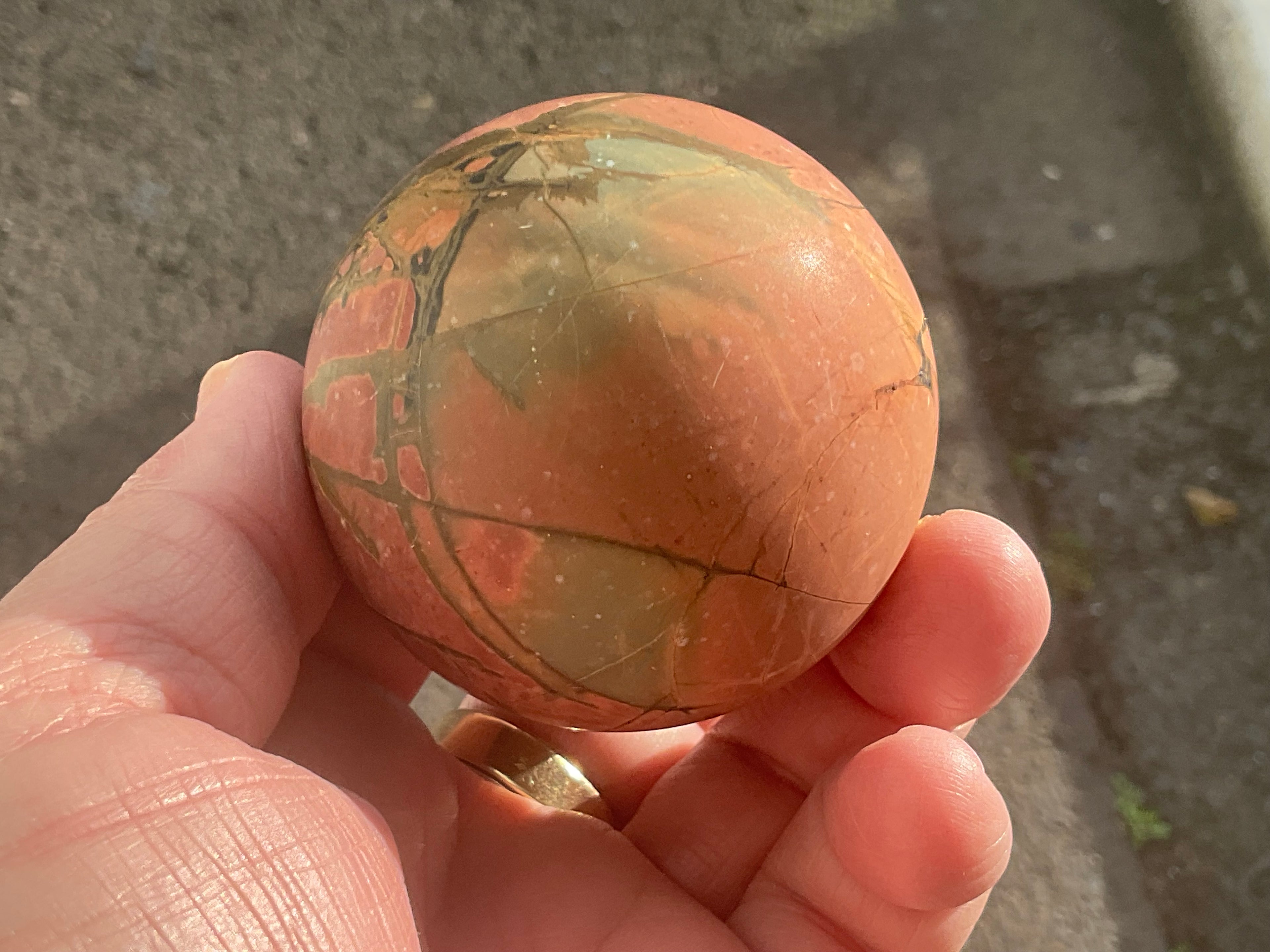 254g “Creek Jasper” Sphere 1B