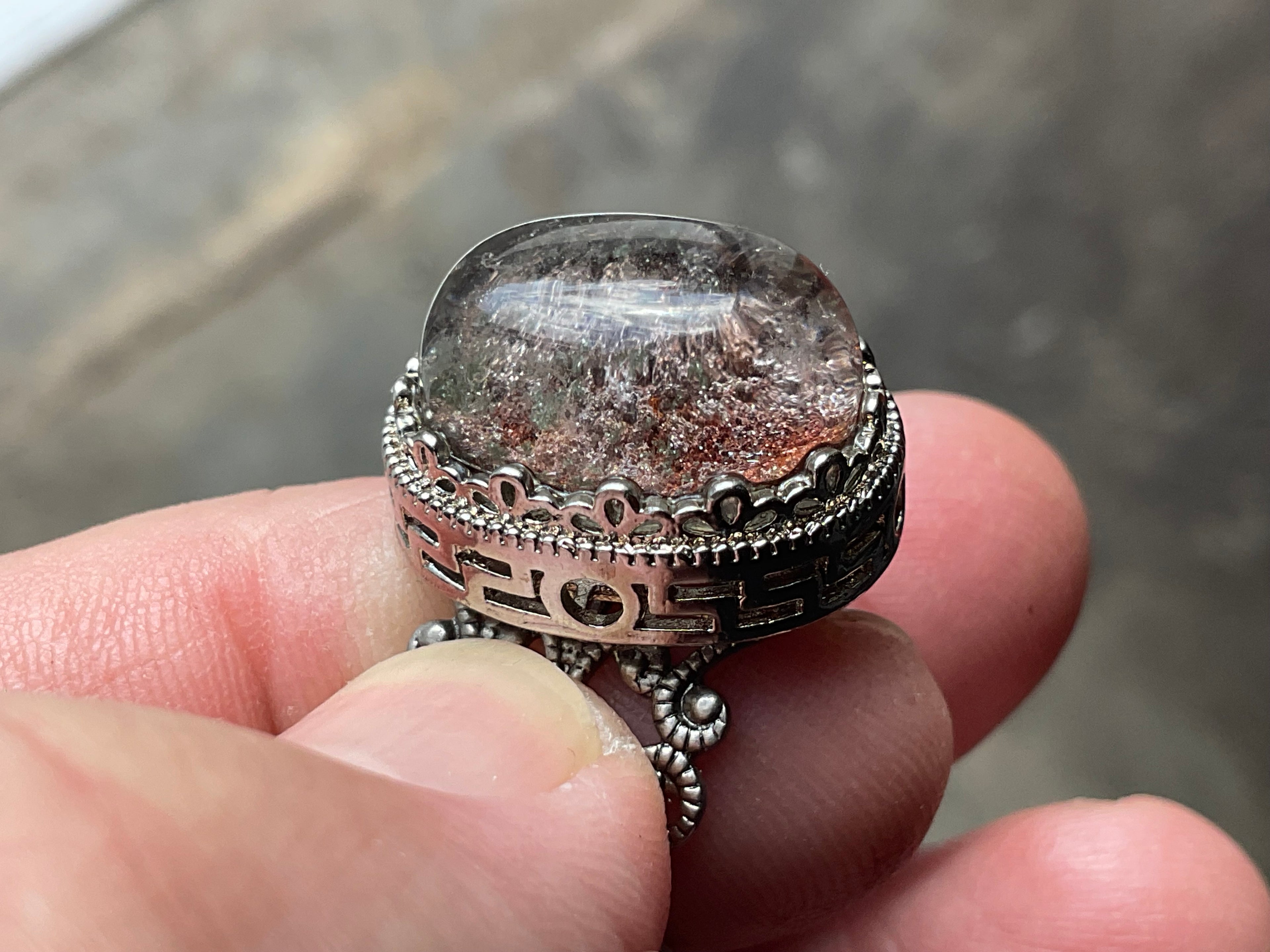 6g Lodelite Cabochon in Antique Style Ring Setting B