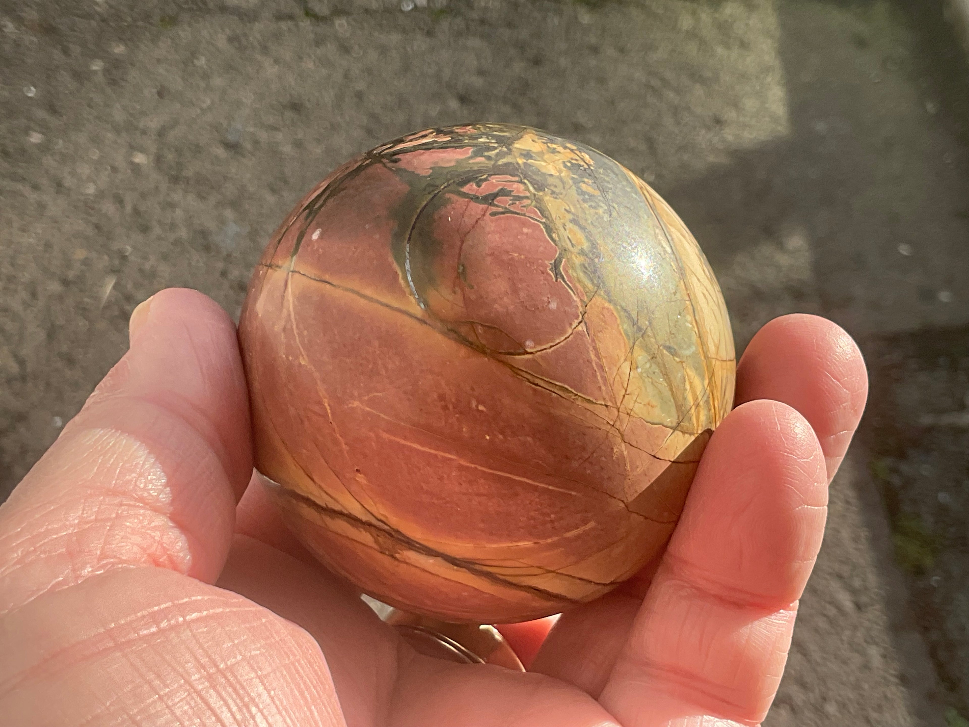 339g “Creek Jasper” Sphere 2A