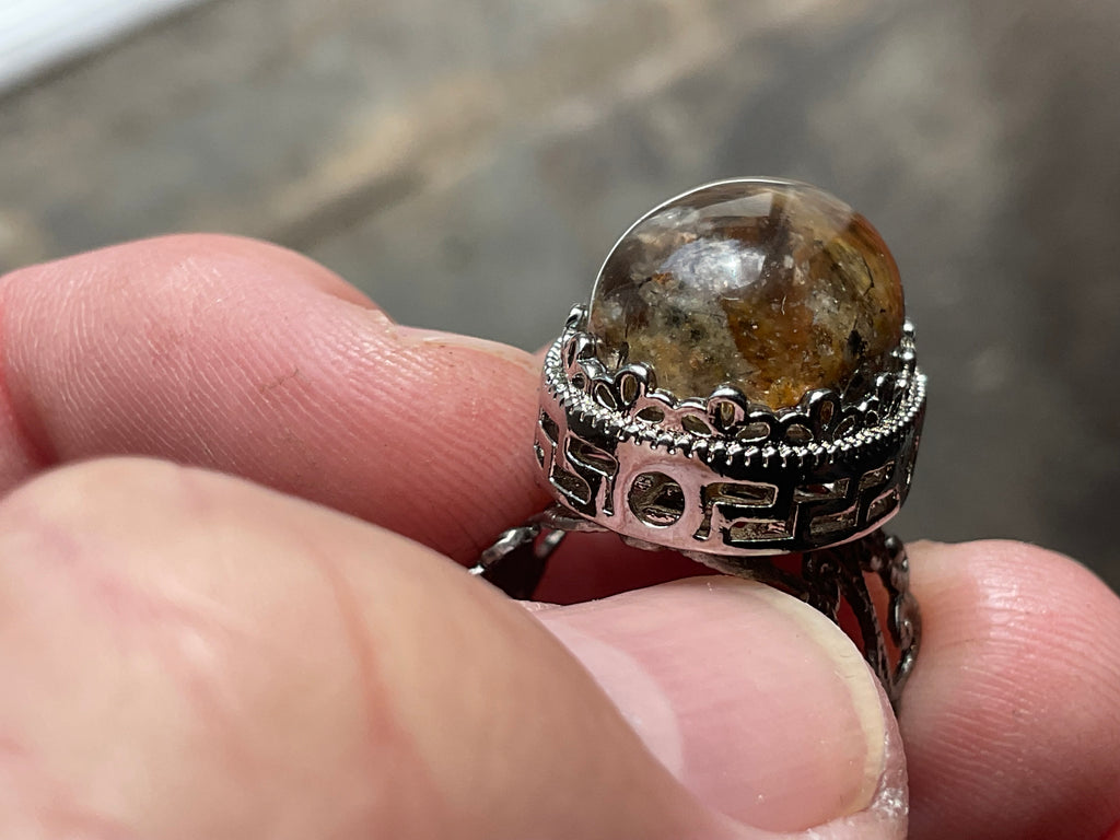 6g Lodelite Cabochon in Antique Style Ring C