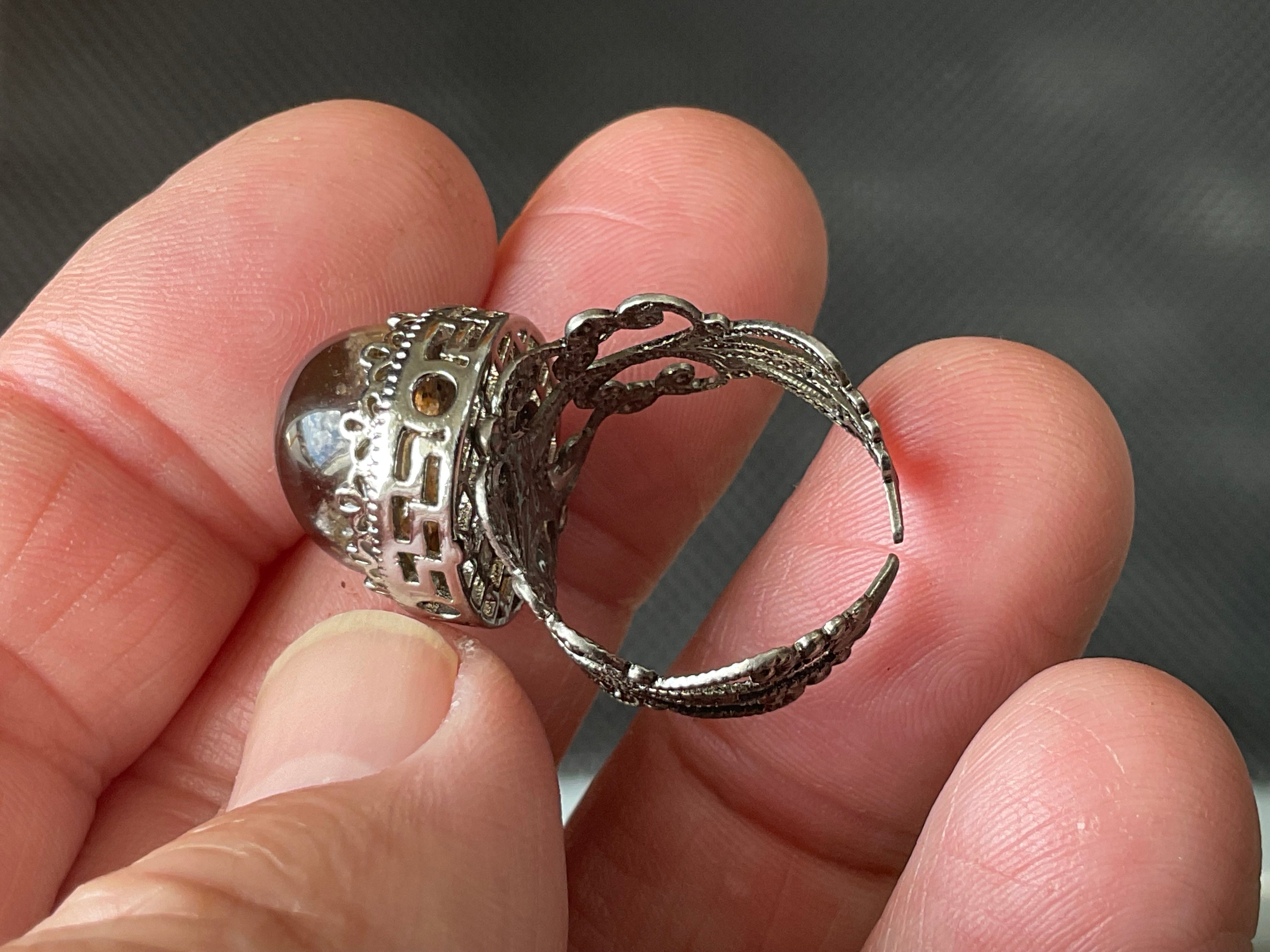 6g Lodelite Cabochon in Antique Style Ring C