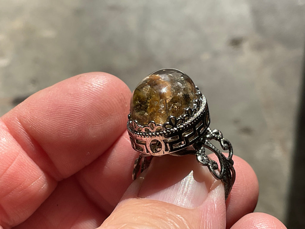 6g Lodelite Cabochon in Antique Style Ring C