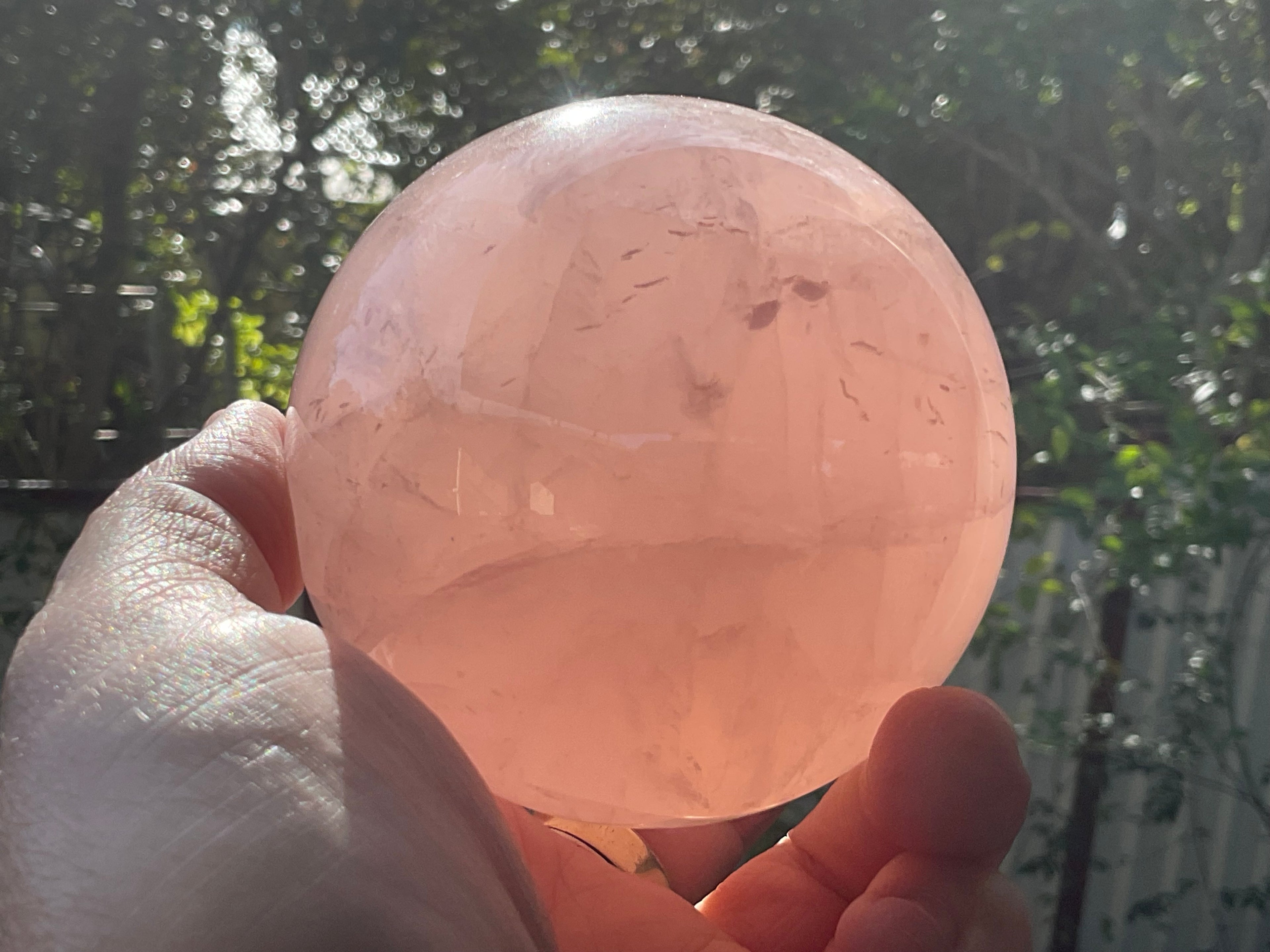 730g Large Lavender Rose Quartz Sphere