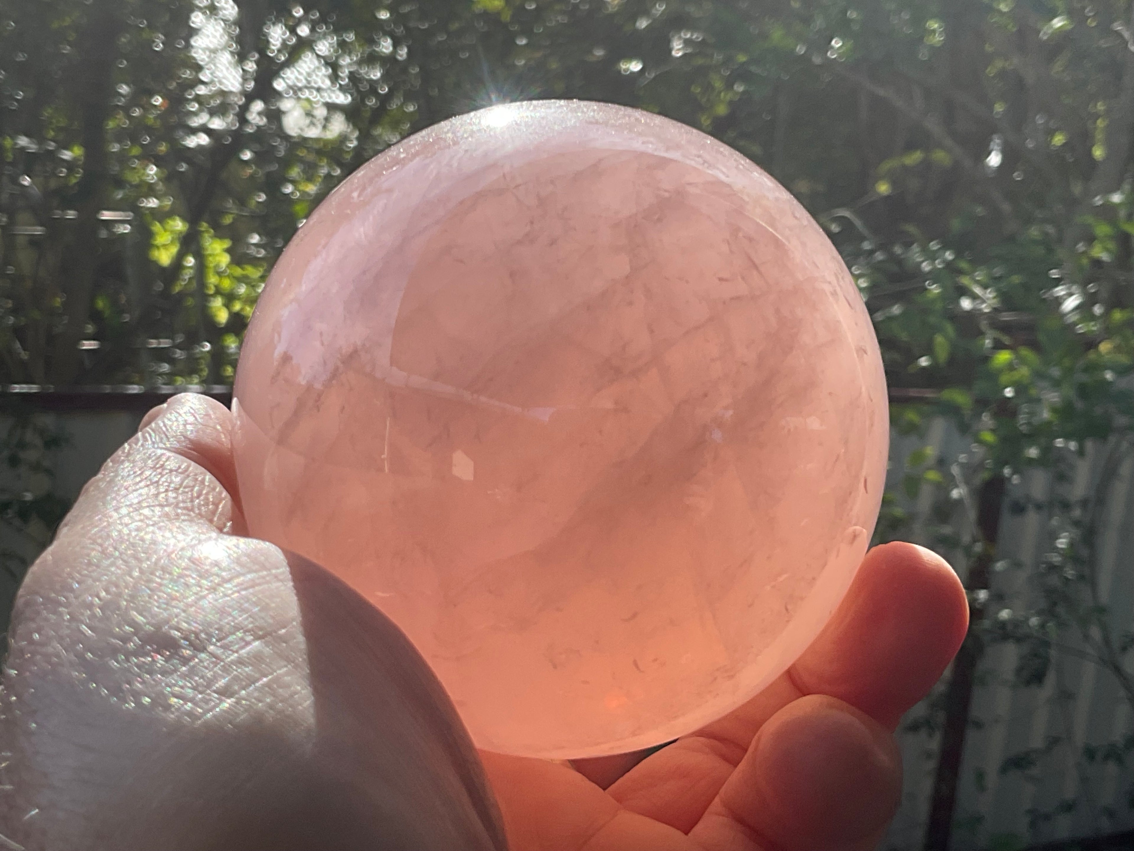 730g Large Lavender Rose Quartz Sphere