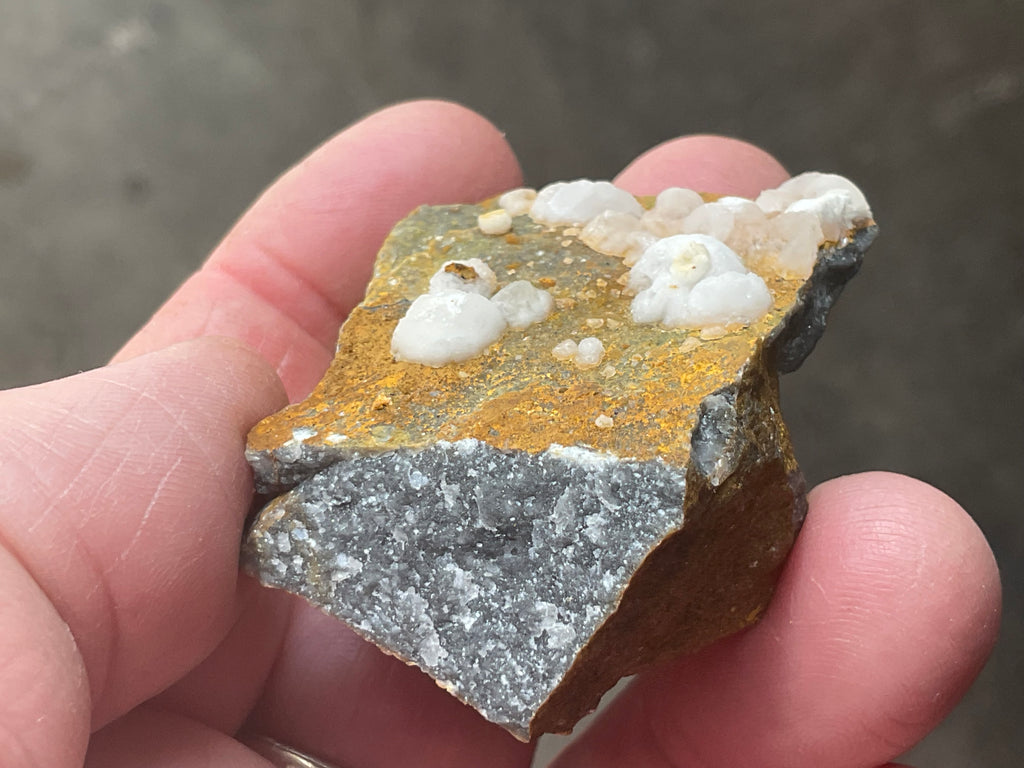 58g Calcite Balls on Quartz Matrix Specimen
