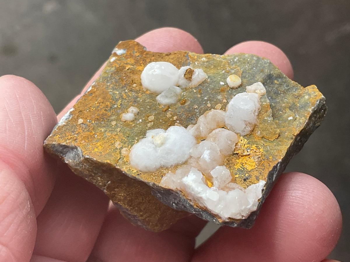 58g Calcite Balls on Quartz Matrix Specimen