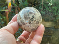 230g Green Cherry Blossom Jasper Sphere 5C