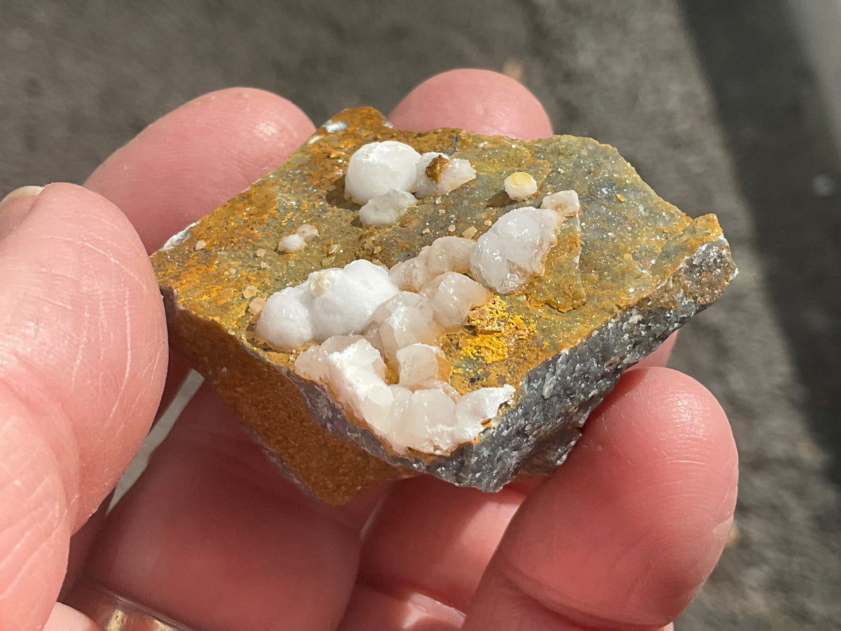 58g Calcite Balls on Quartz Matrix Specimen
