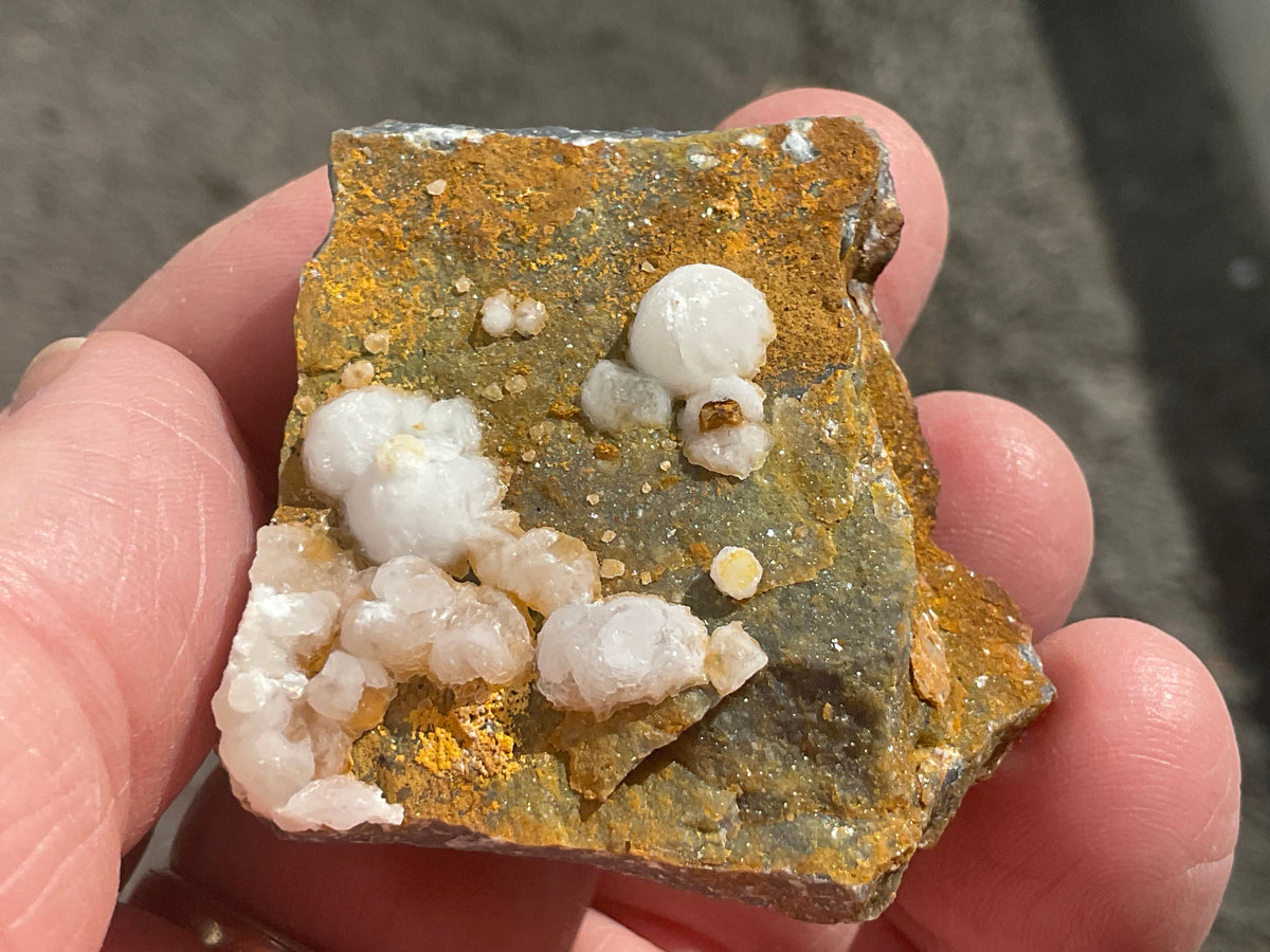 58g Calcite Balls on Quartz Matrix Specimen