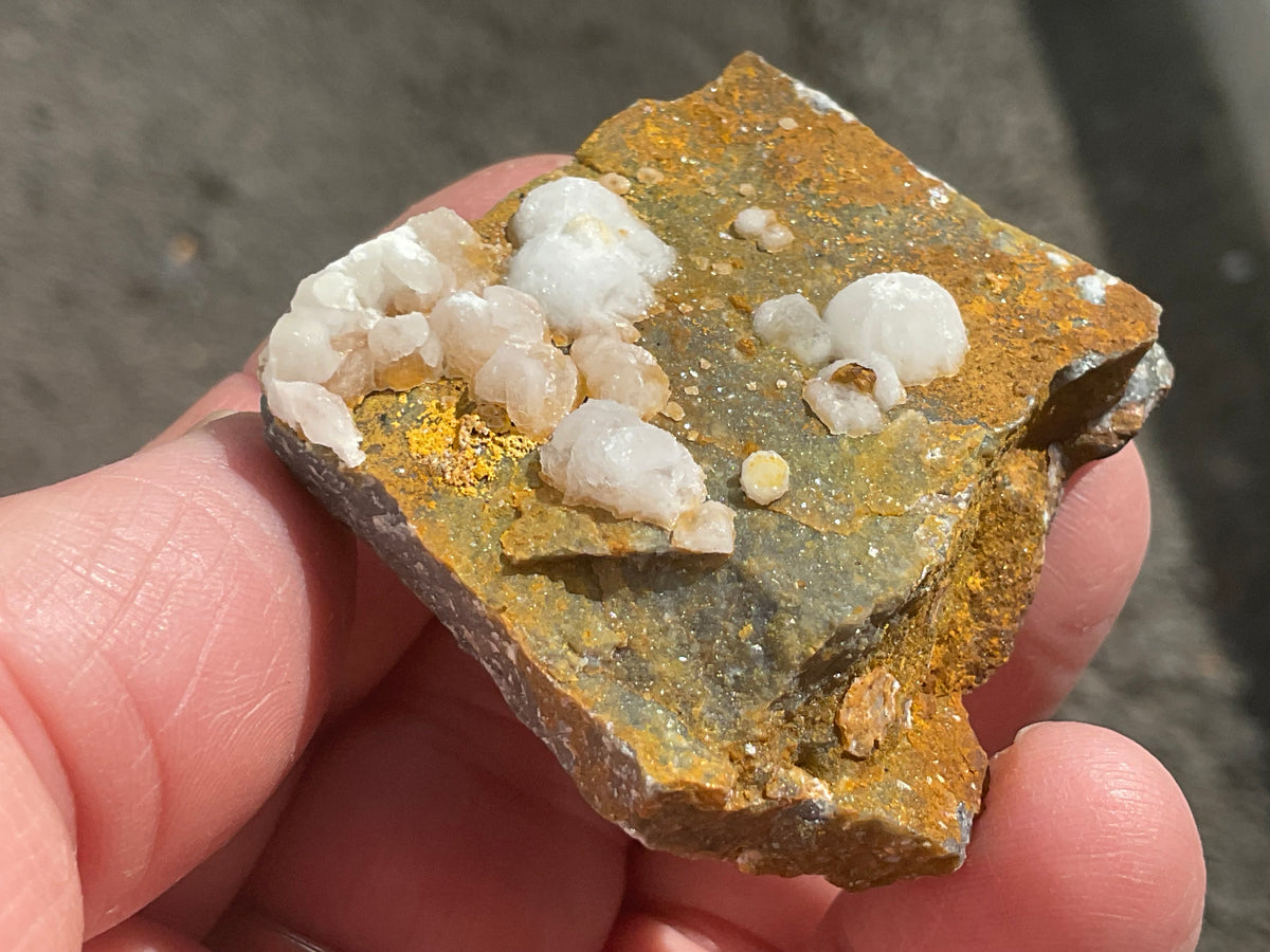 58g Calcite Balls on Quartz Matrix Specimen