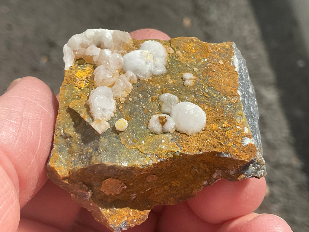 58g Calcite Balls on Quartz Matrix Specimen