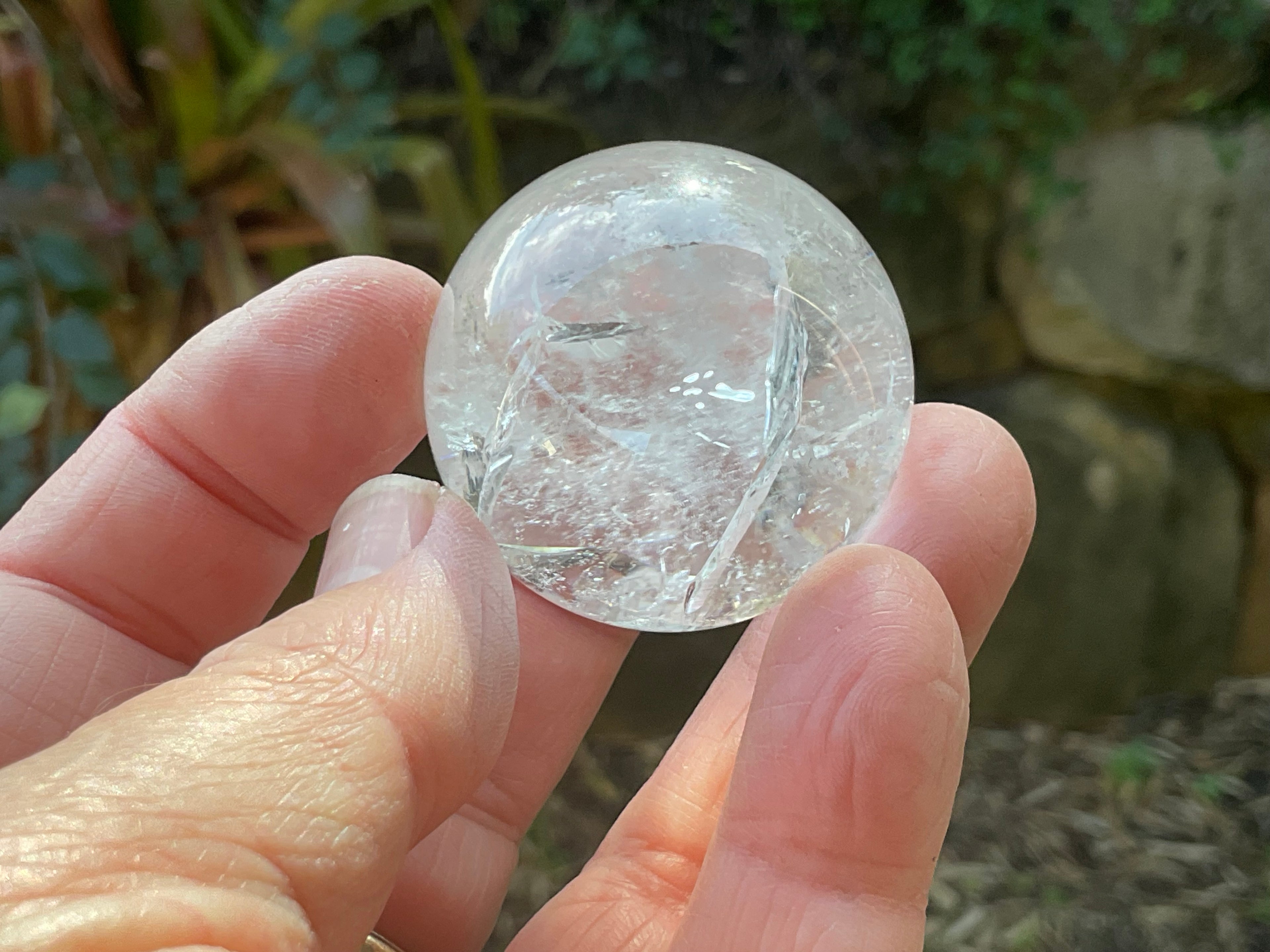 76g Clear Quartz Sphere with Rainbows 3C