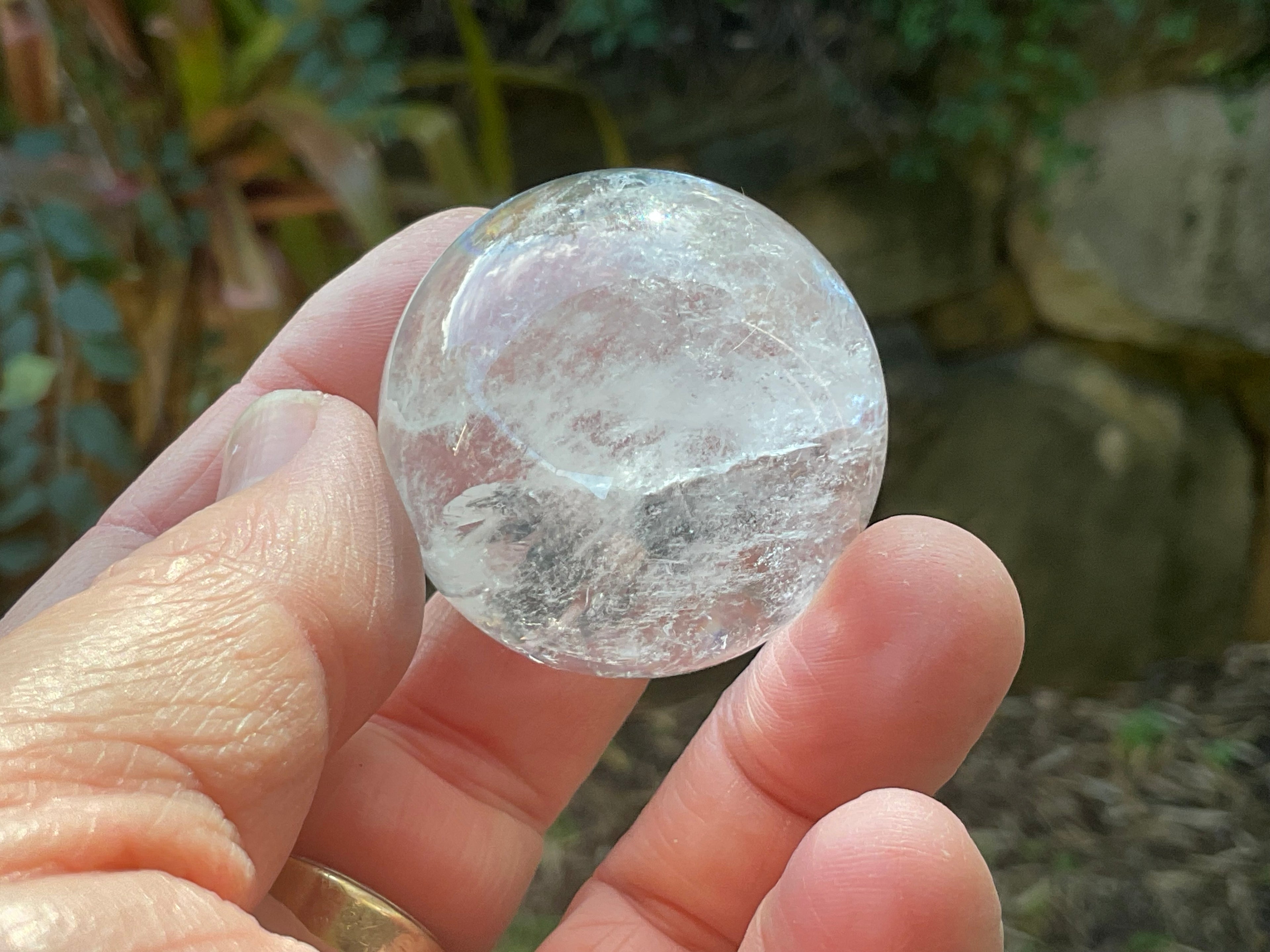 76g Clear Quartz Sphere with Rainbows 3C