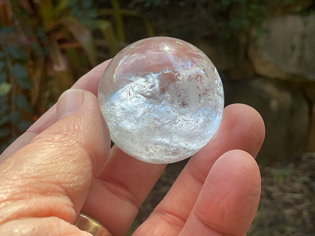 76g Clear Quartz Sphere with Rainbows 3C