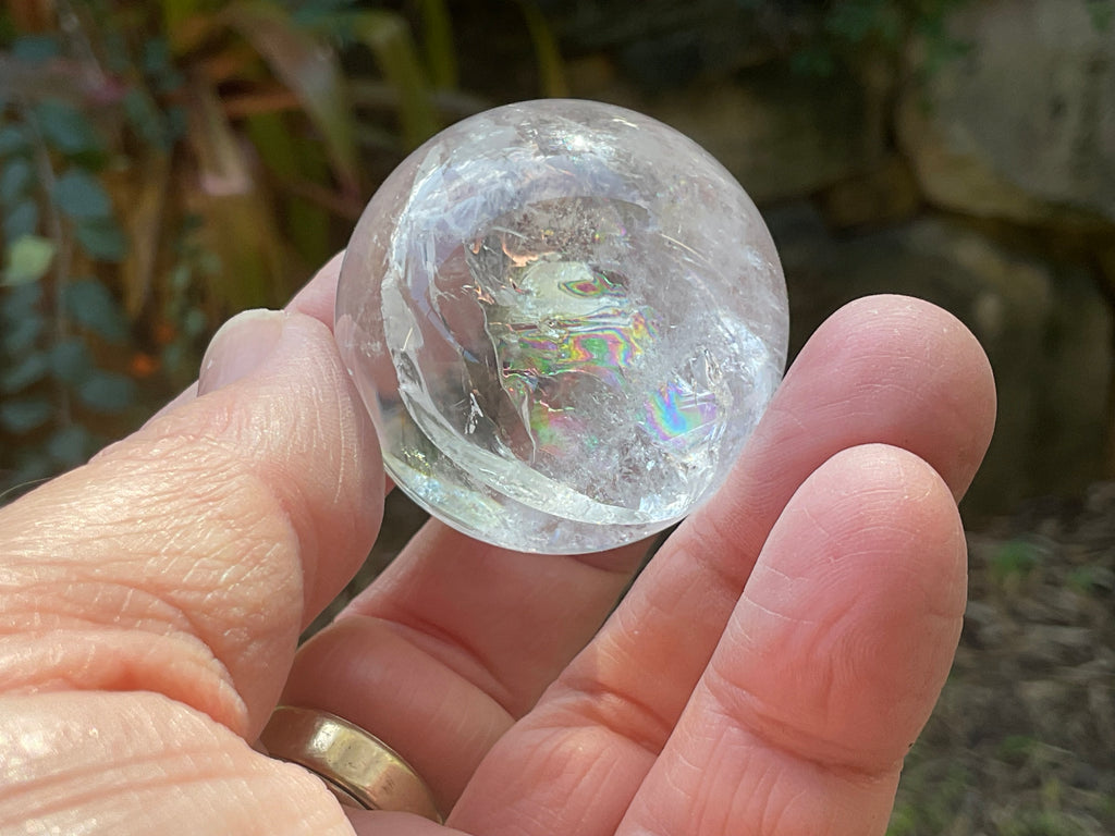 76g Clear Quartz Sphere with Rainbows 3C