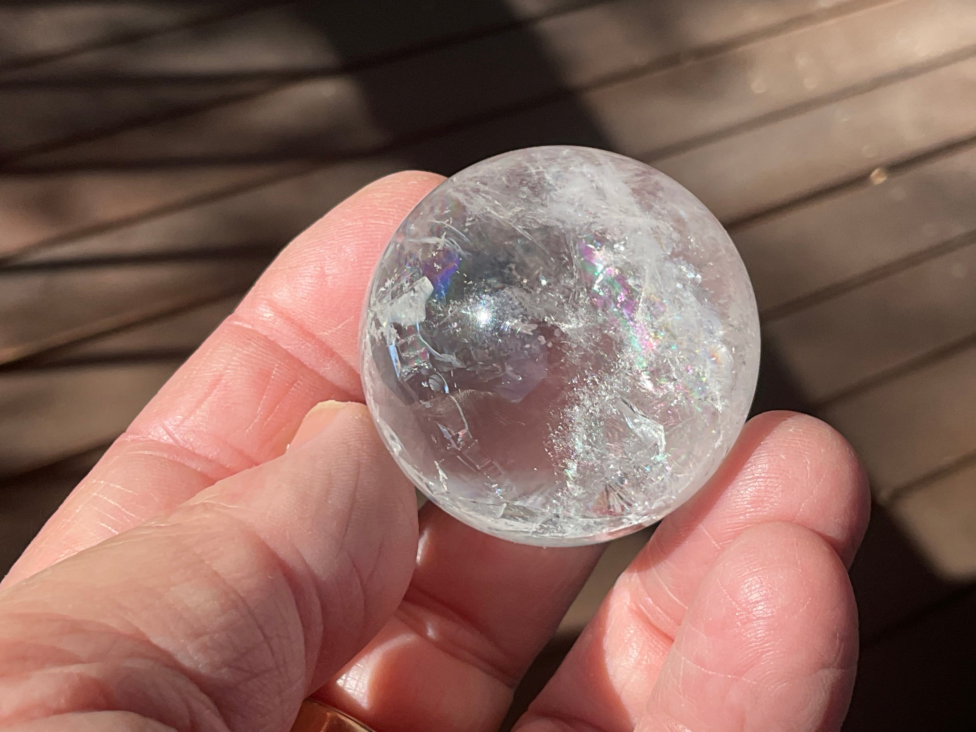 76g Clear Quartz Sphere with Rainbows 3C