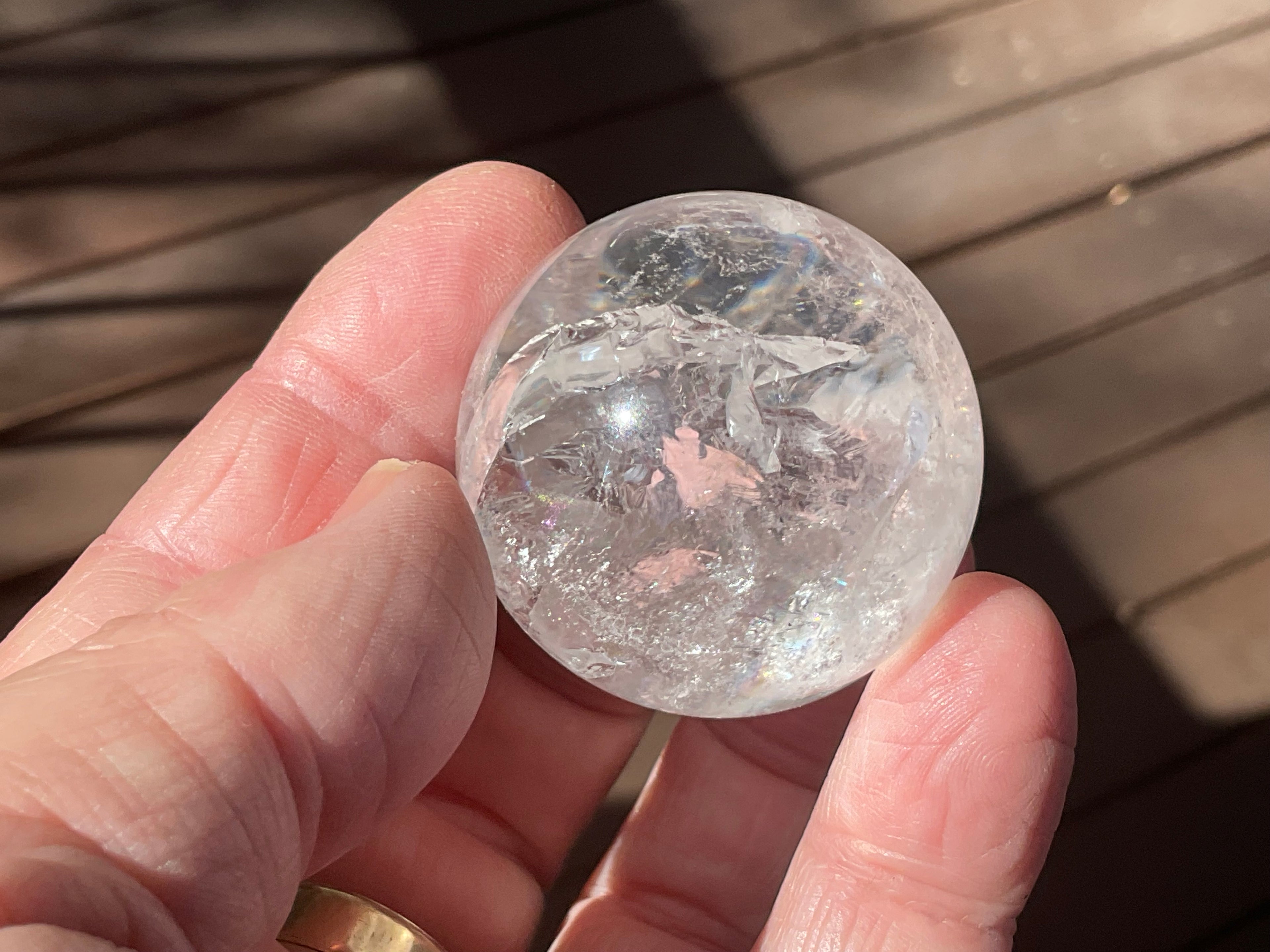 76g Clear Quartz Sphere with Rainbows 3C