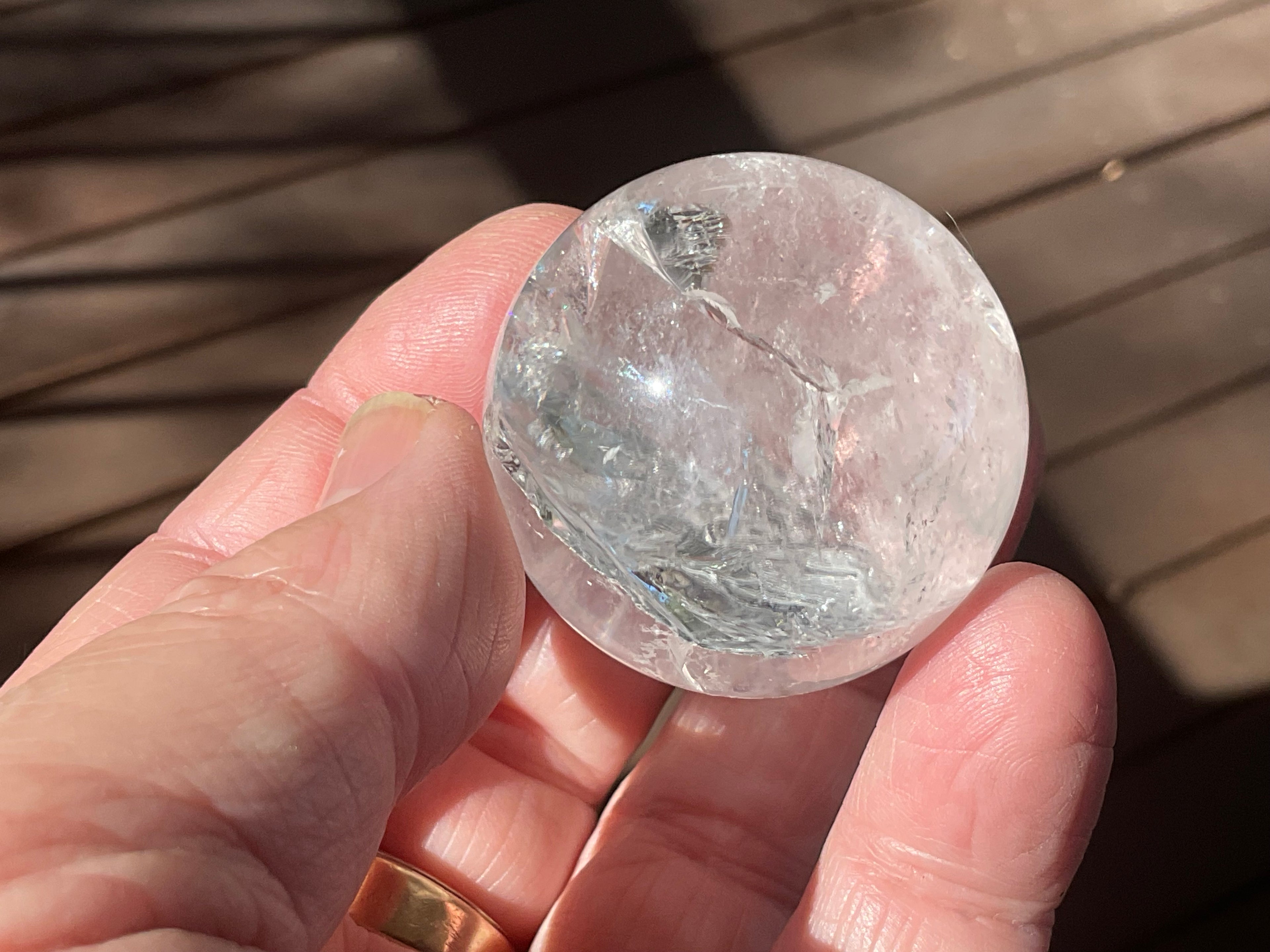 76g Clear Quartz Sphere with Rainbows 3C
