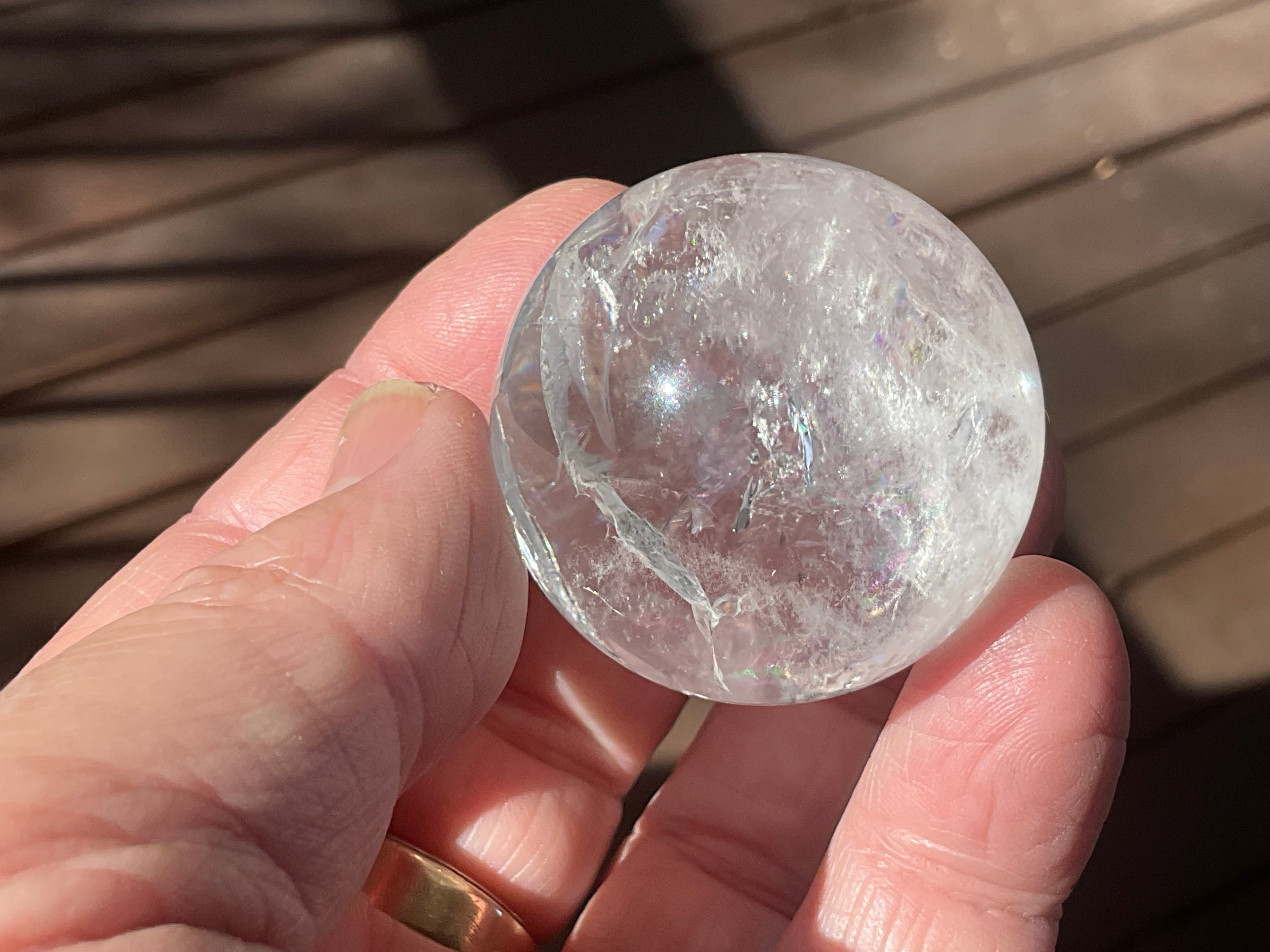 76g Clear Quartz Sphere with Rainbows 3C